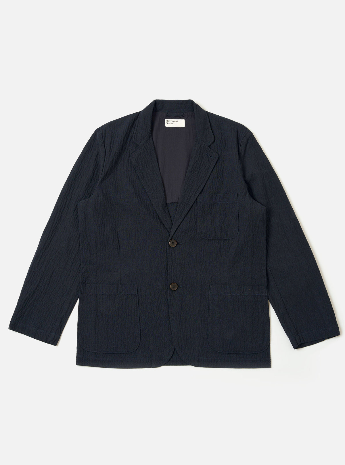 Dark Navy Ospina Cotton Two Button Jacket