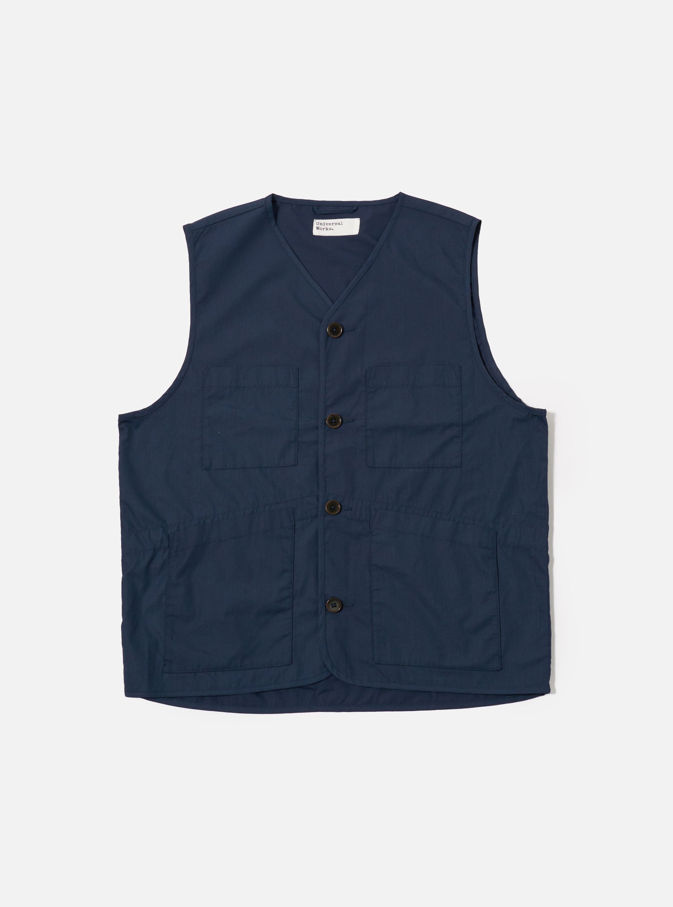 Men's Navy Recycled Poly Tech City Waistcoat – Universal Works