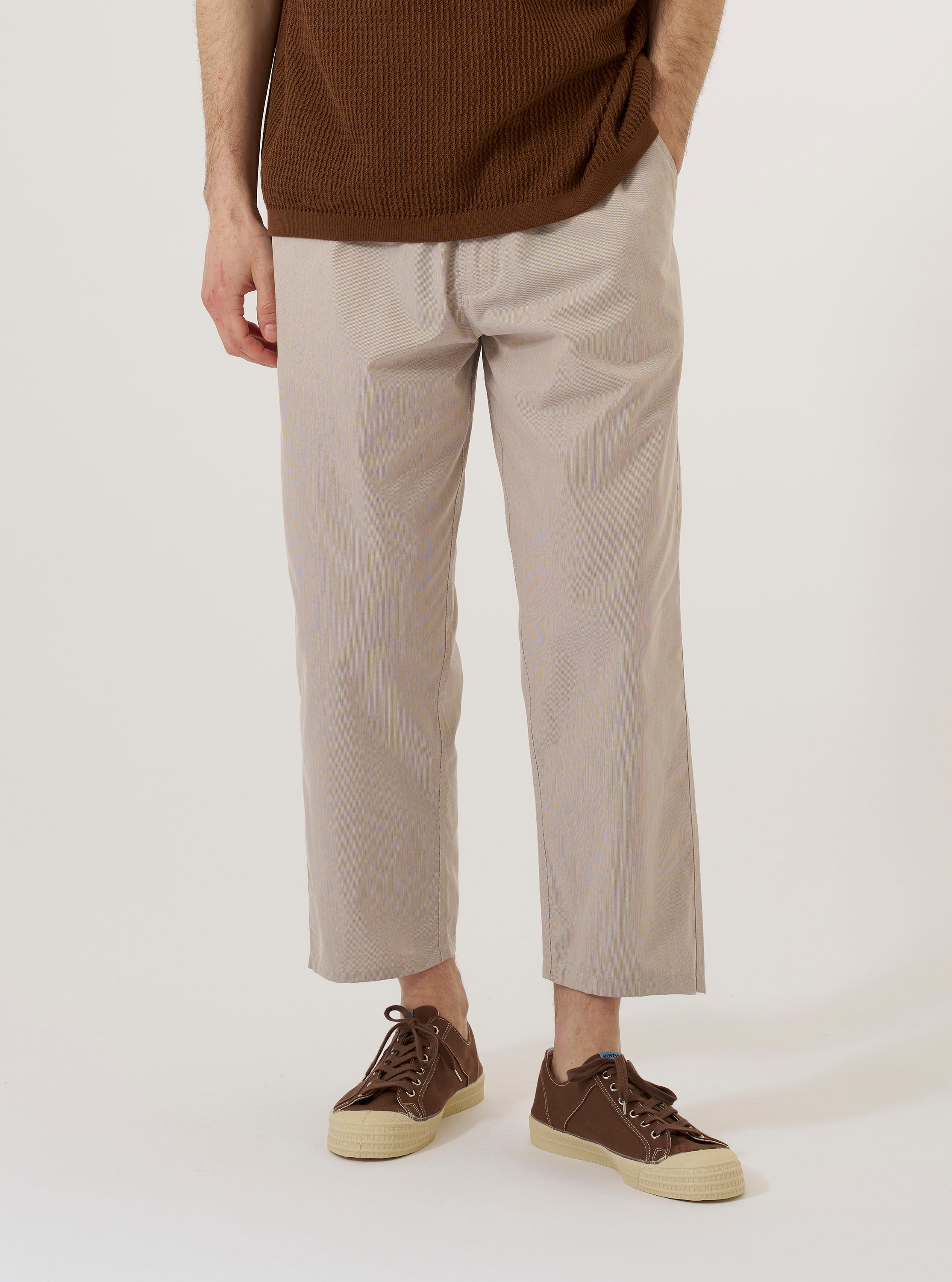 Men's Brown Kennedy Stripe Hi Water Trouser – Universal Works