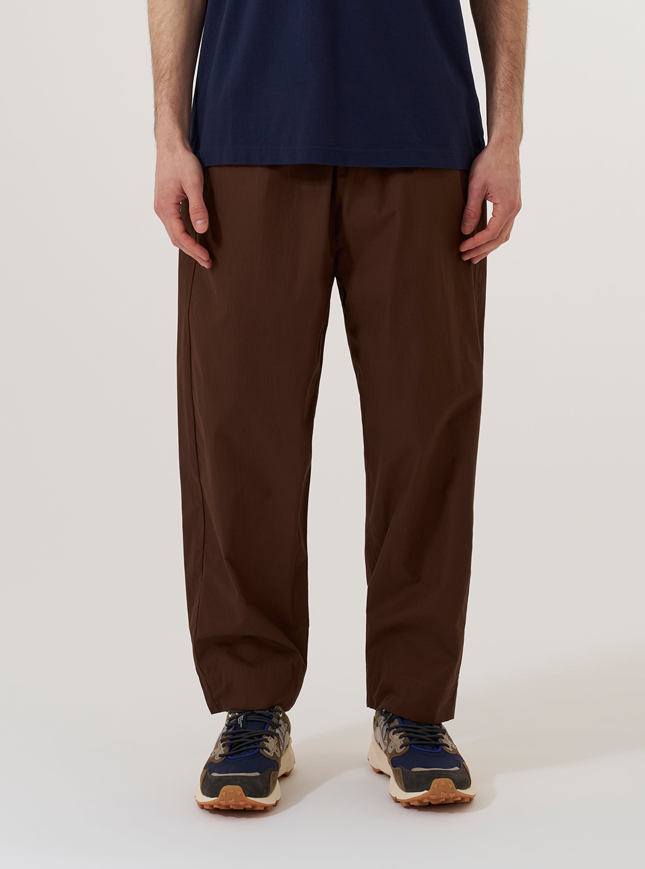 Men's Brown Poplin Judo Wide Leg Drawstring Pant – Universal Works