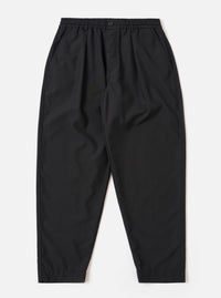 Black Tropical Suiting Pleated Track Pant