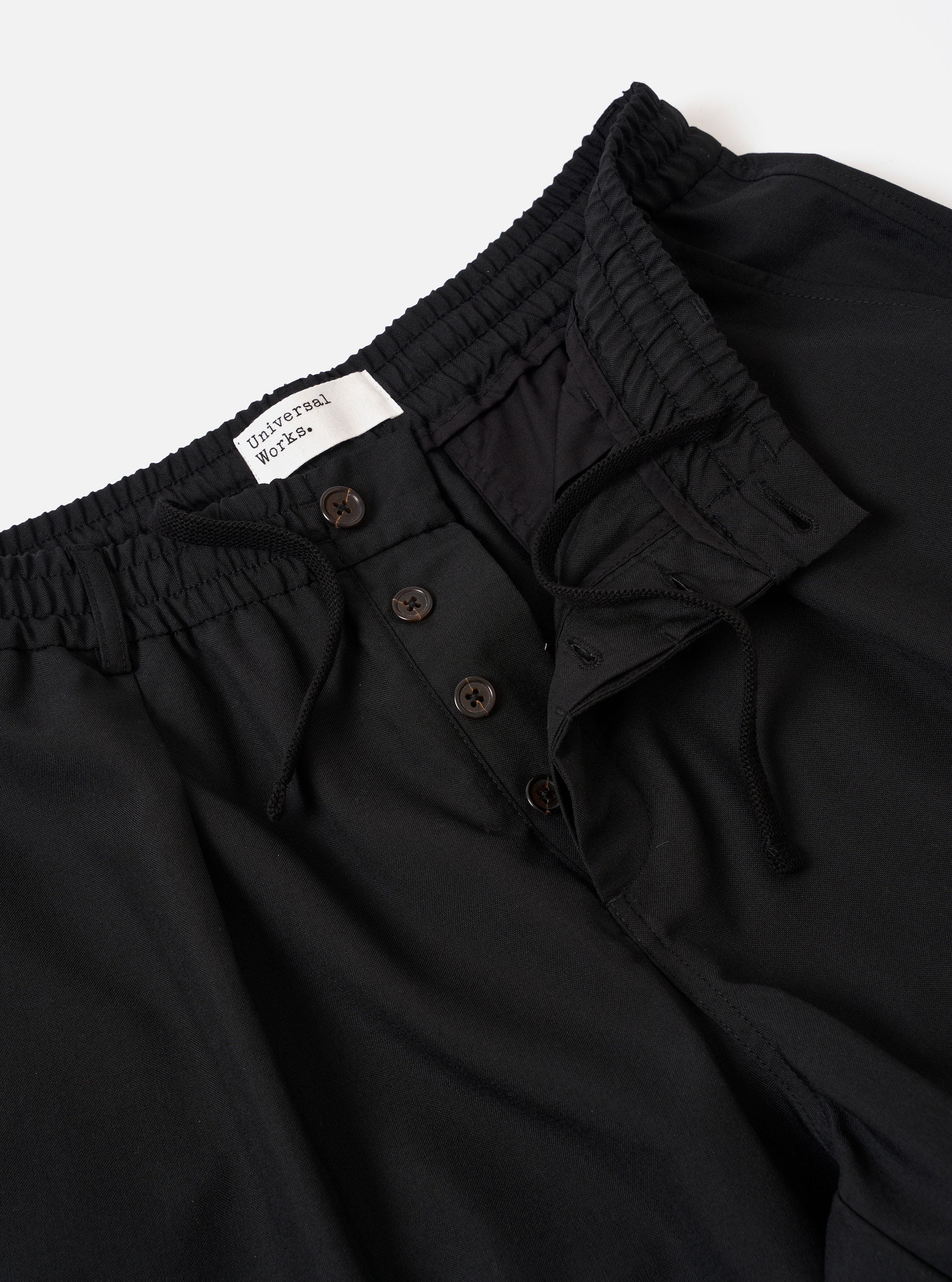 Men's Black Tropical Suiting Pleated Track Pant – Universal Works