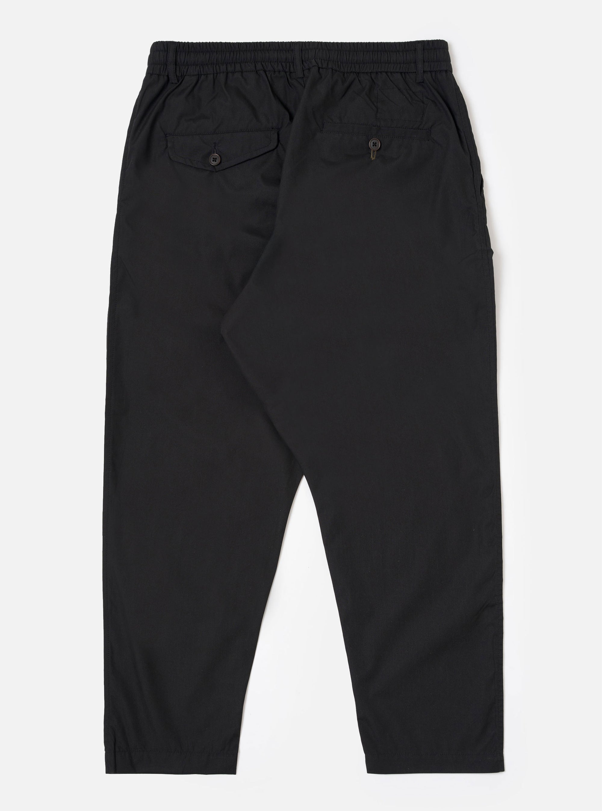 Black Recycled Polytech Pleated Track Pant
