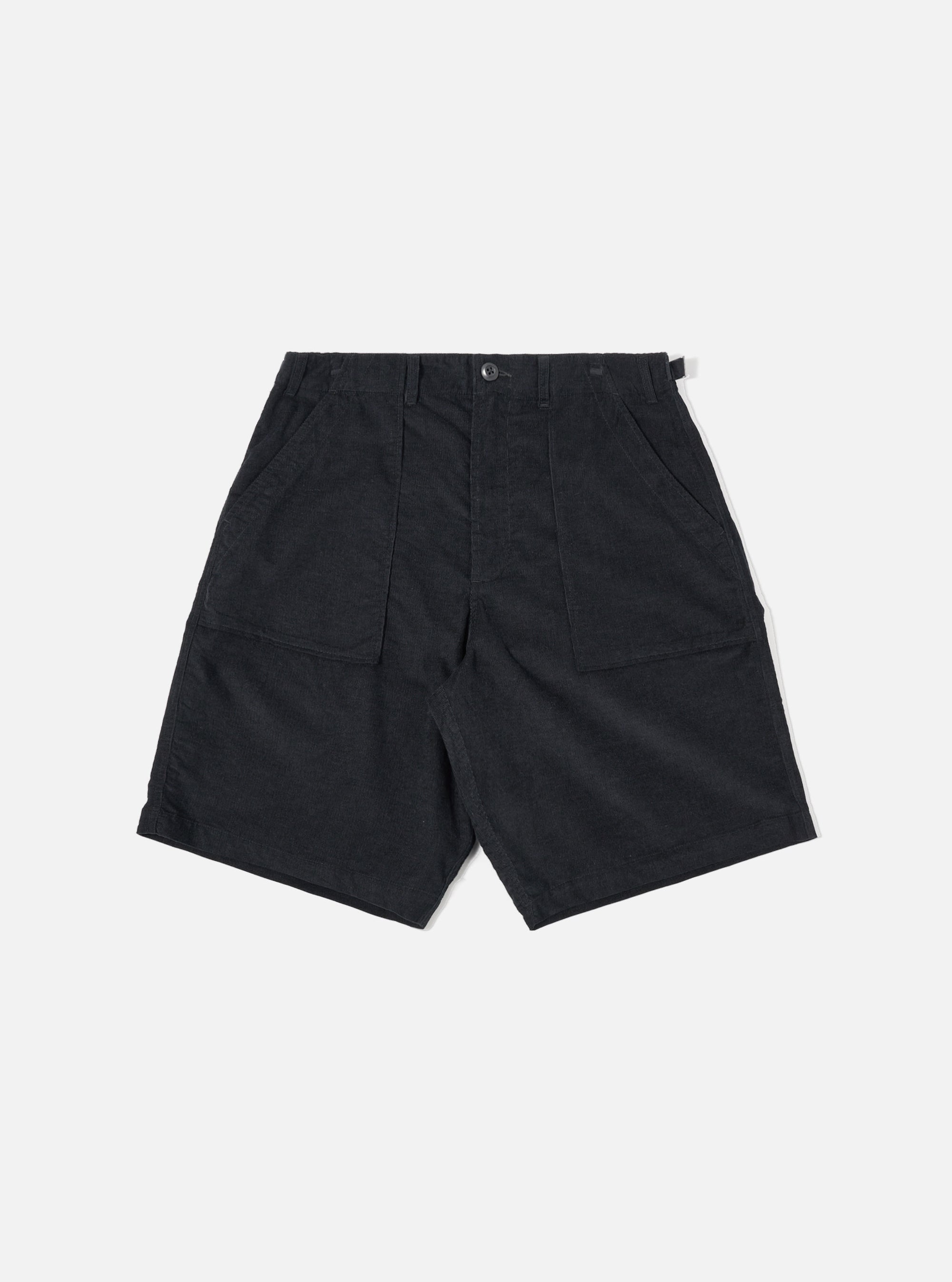 Black Organic Fine Cord Fatigue Short