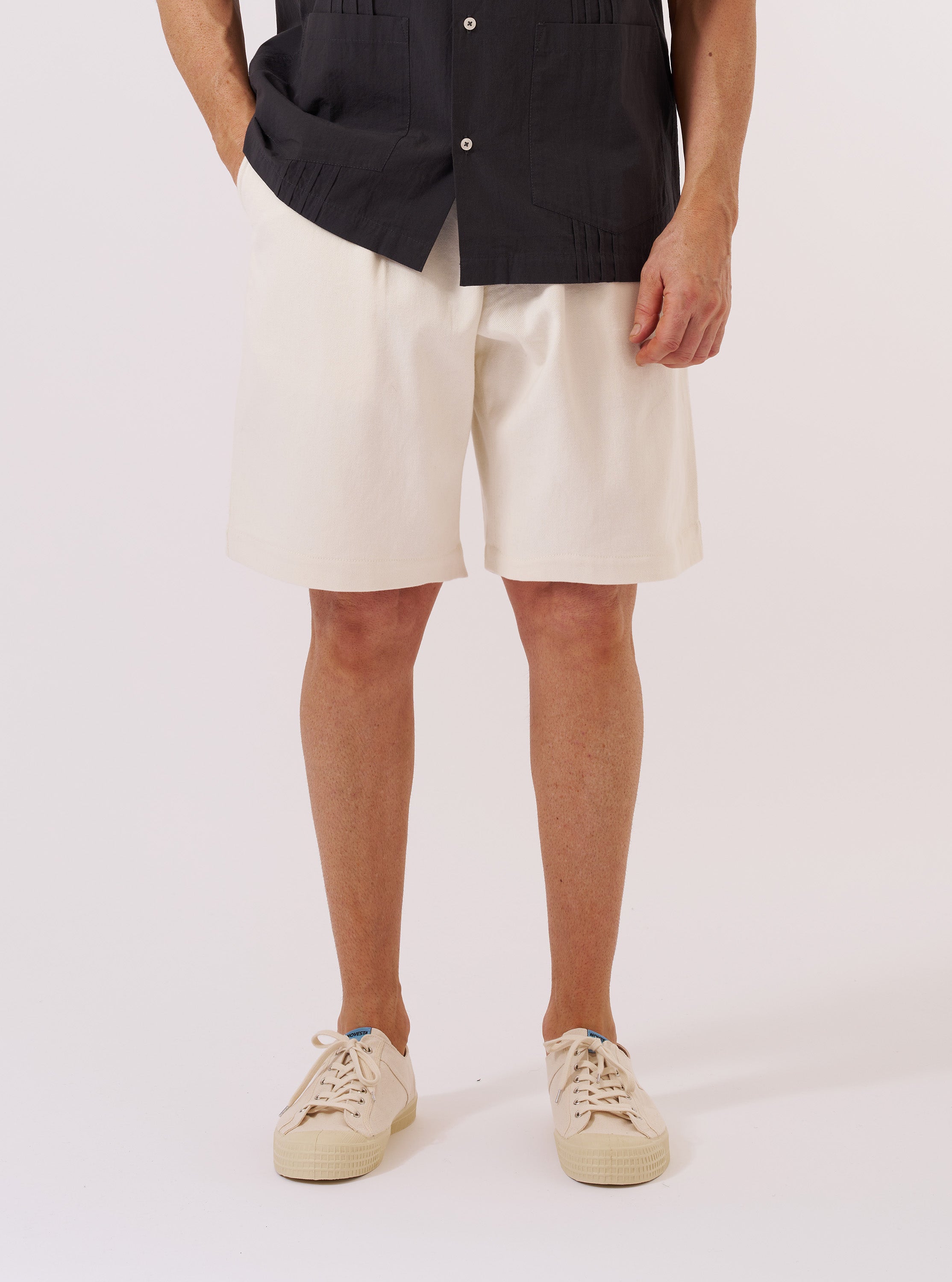 Men's Ecru Slub Drill Pleated Track Short – Universal Works