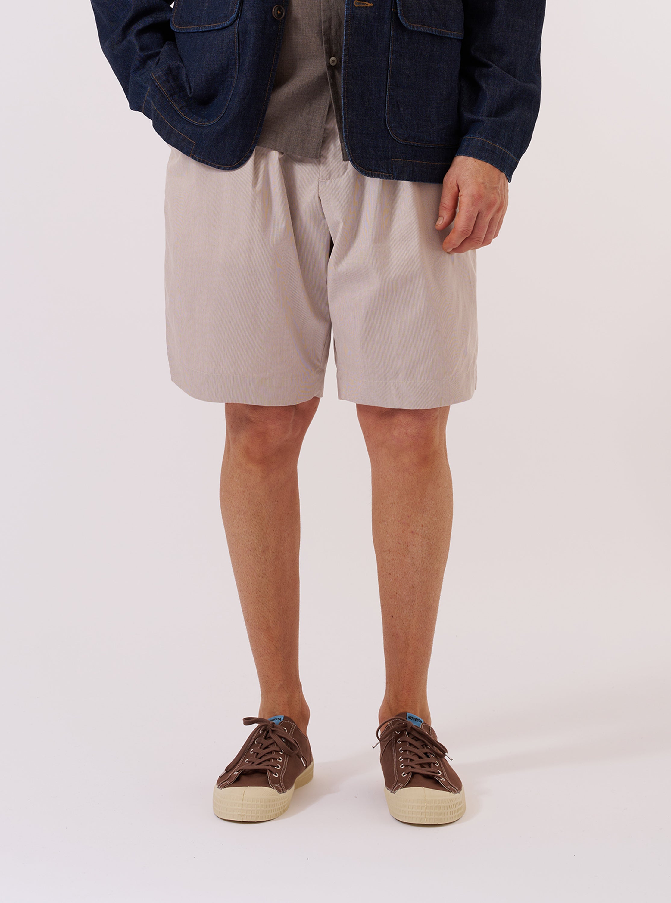 Men's Brown Kennedy Stripe Pleated Track Short – Universal Works