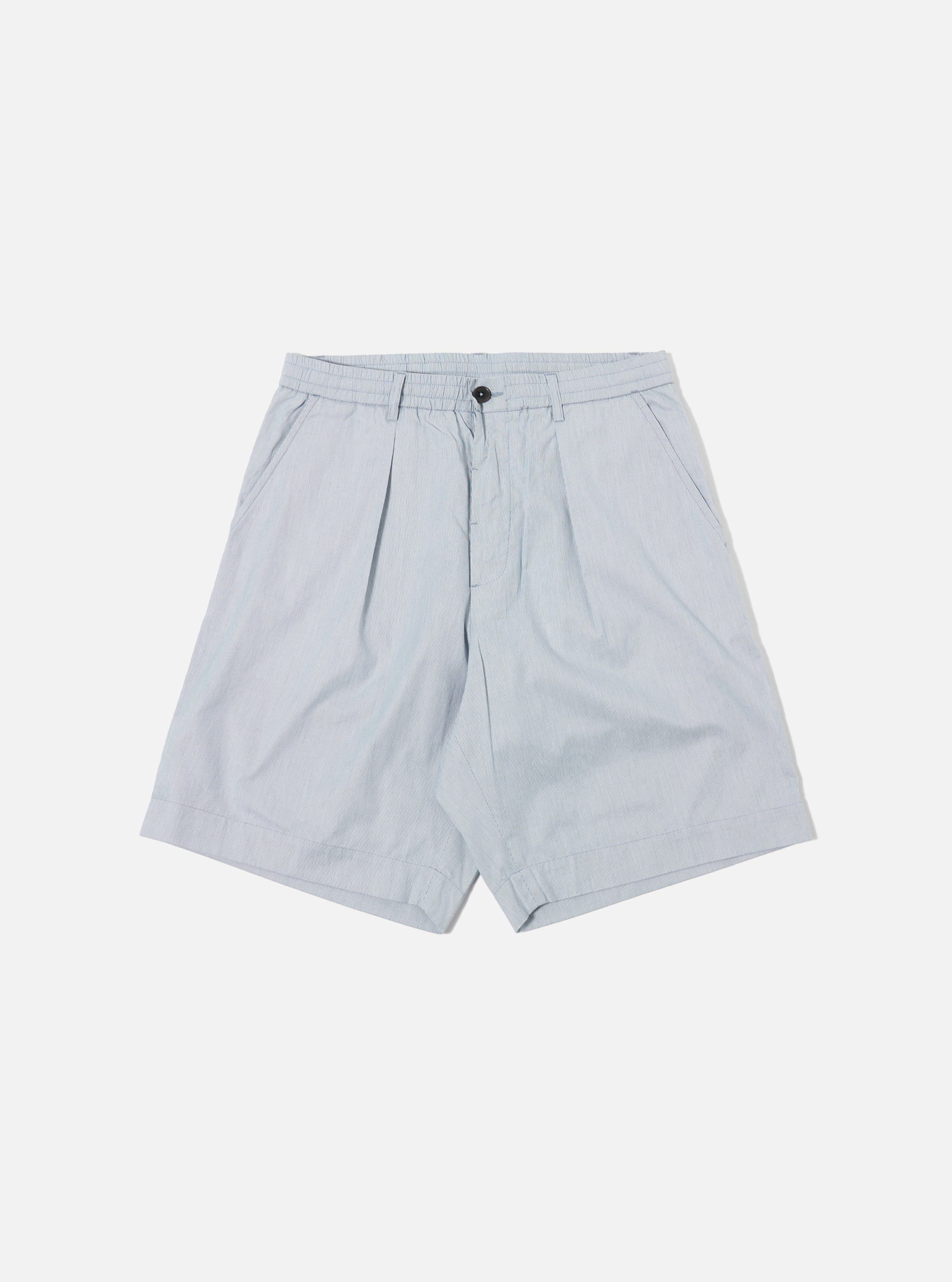 Men's Navy Kennedy Stripe Pleated Track Short – Universal Works