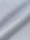A close-up fabric swatch of the Navy Kennedy Stripe Pleated Track Short highlights the texture and pattern of the material. The navy blue fabric features a distinct vertical stripe design. The material fills the entire frame, providing a detailed view of the garment's color and construction.