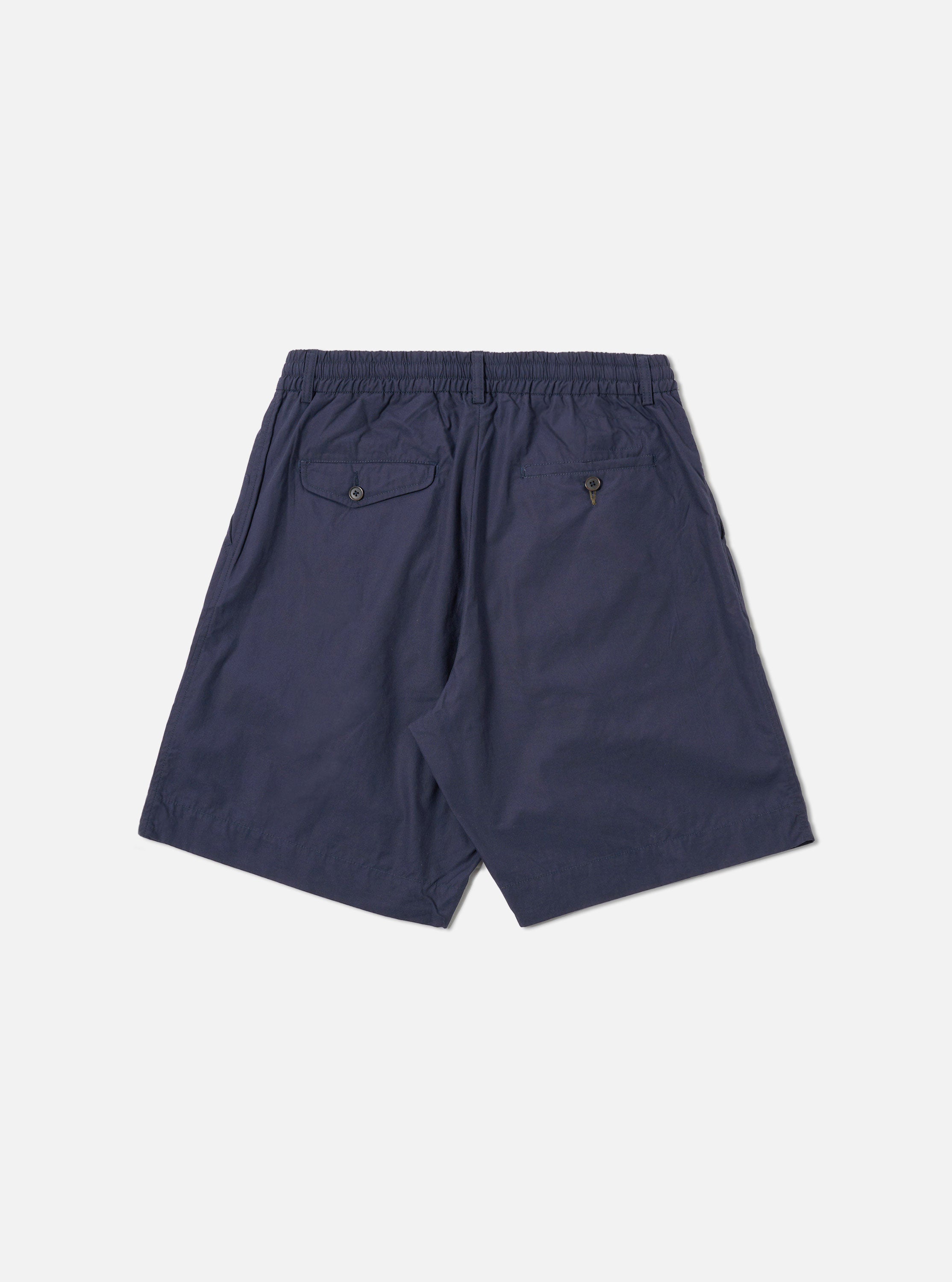 Men's Navy Poplin Pleated Track Short – Universal Works