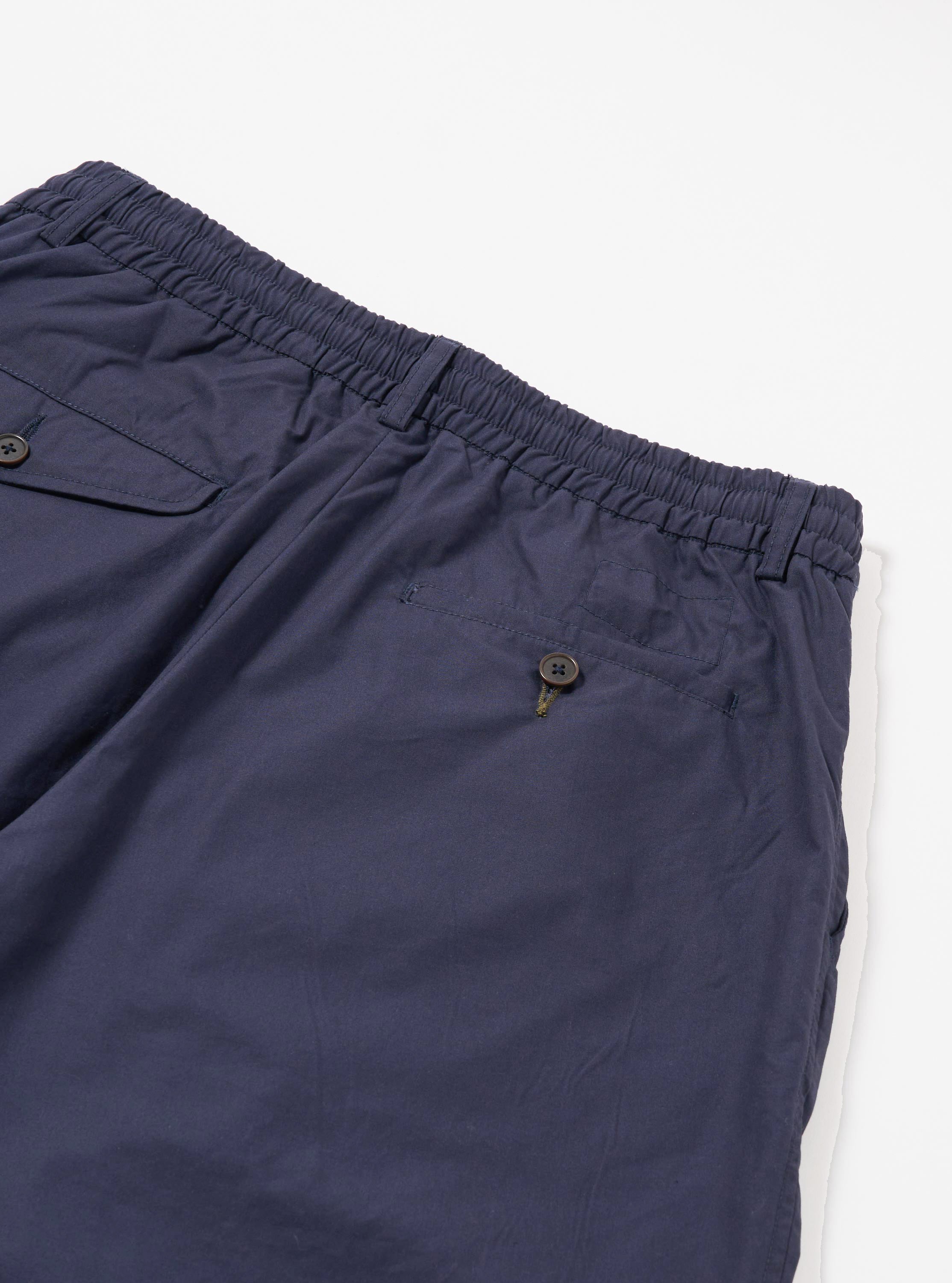 Men's Navy Peached Poplin Pleated Track Short – Universal Works