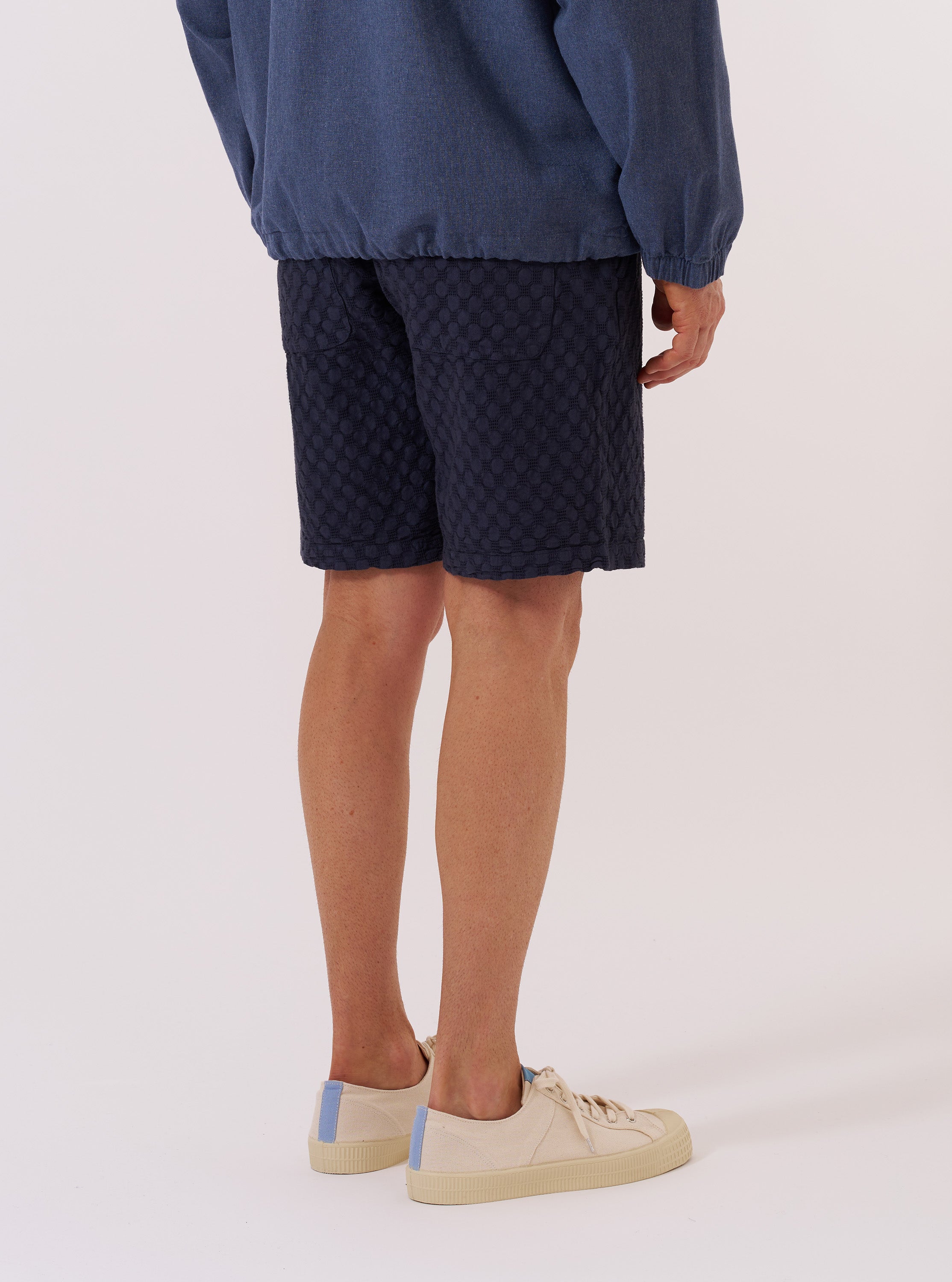 Men's Navy Dot Waffle Simple Short – Universal Works