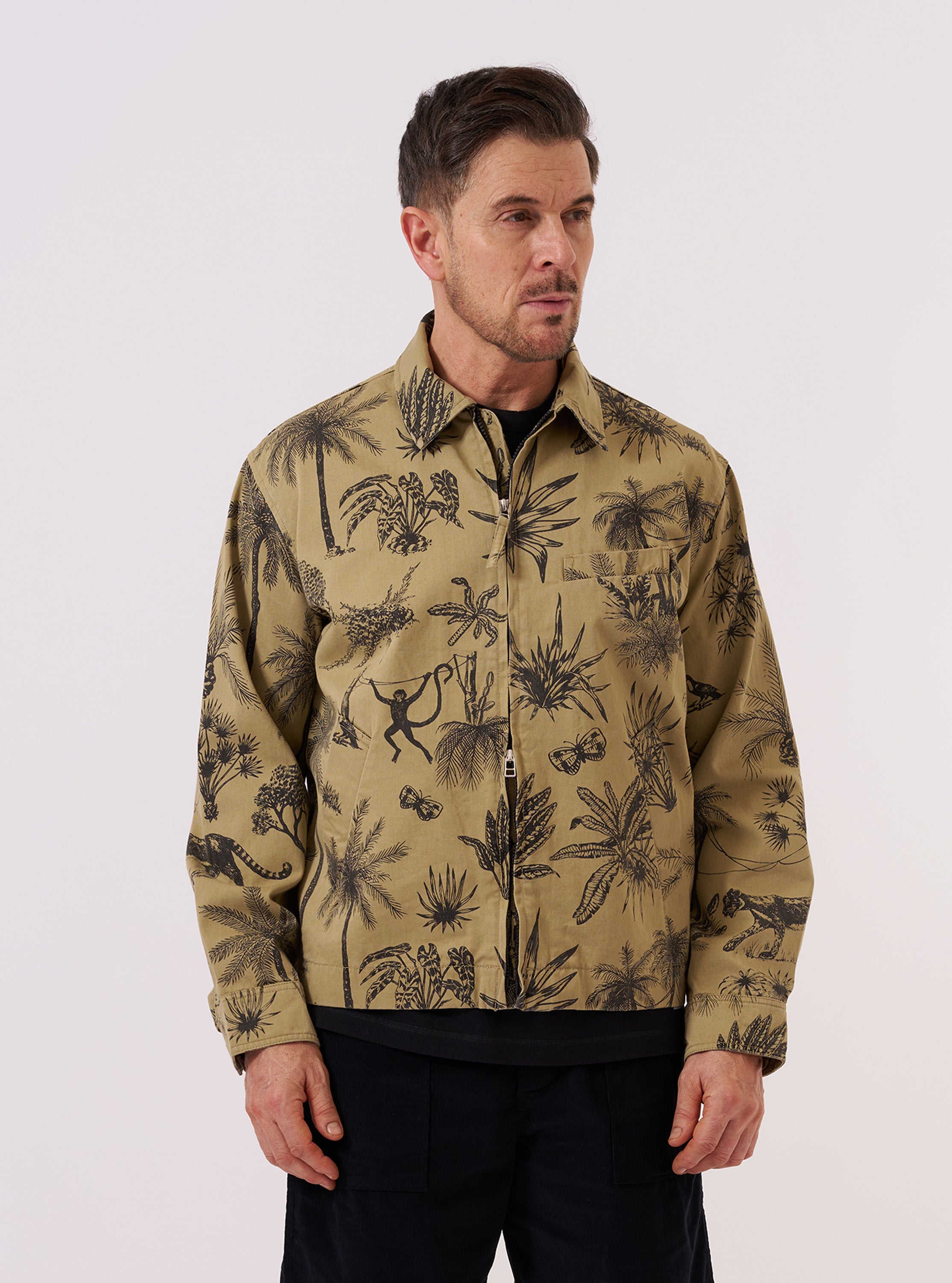 Men's Tan Print Twill Windcheater Jacket – Universal Works