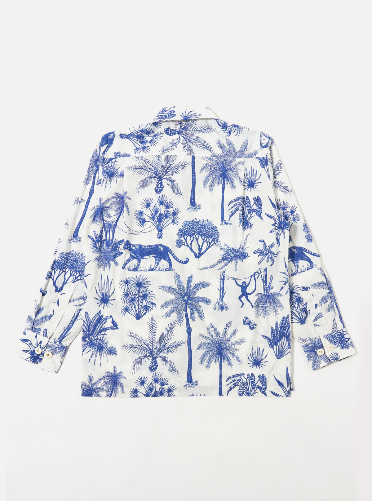 White Jungle Toile Poplin Fatigue Shirt