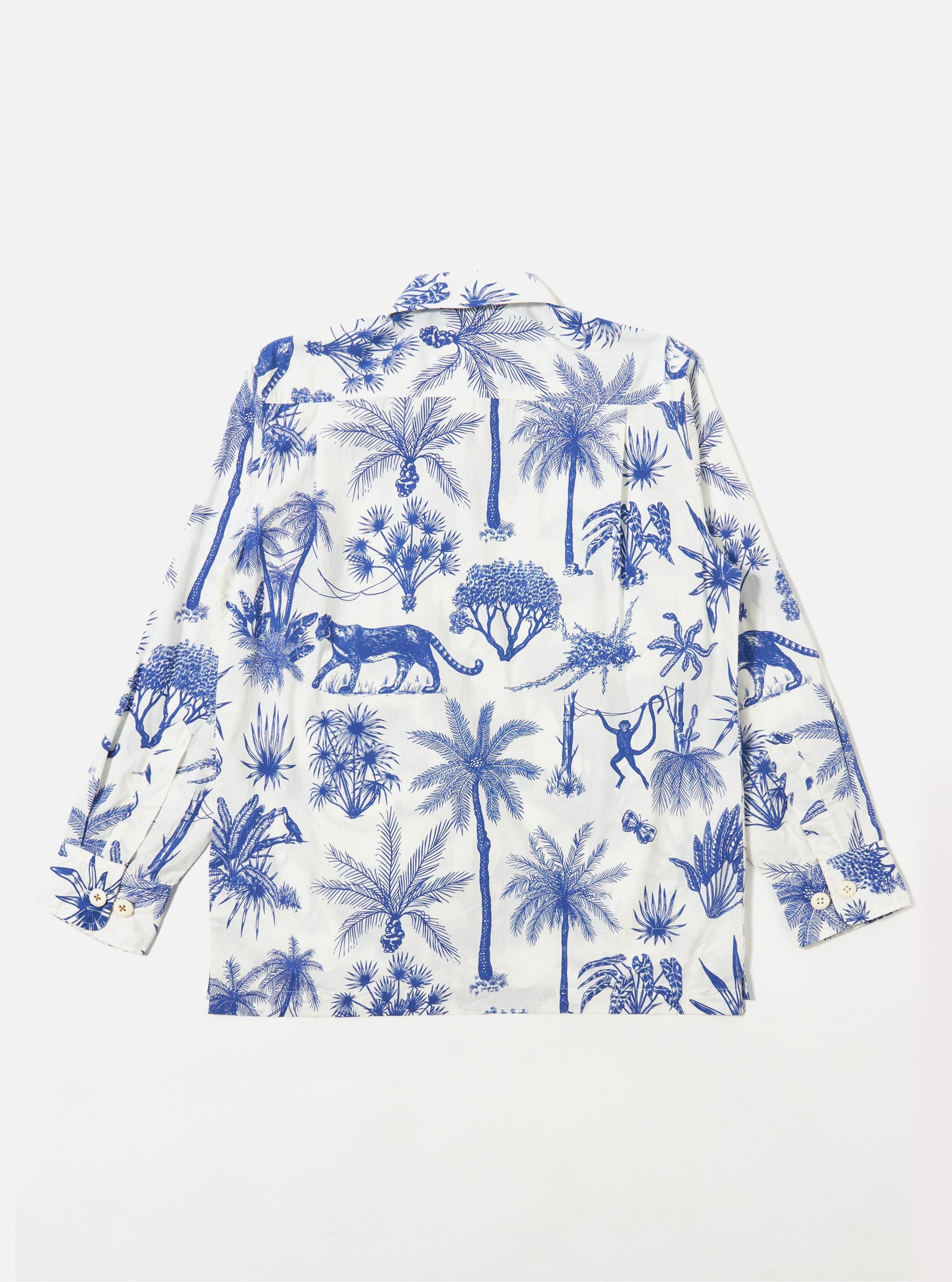 White Jungle Toile Poplin Fatigue Shirt