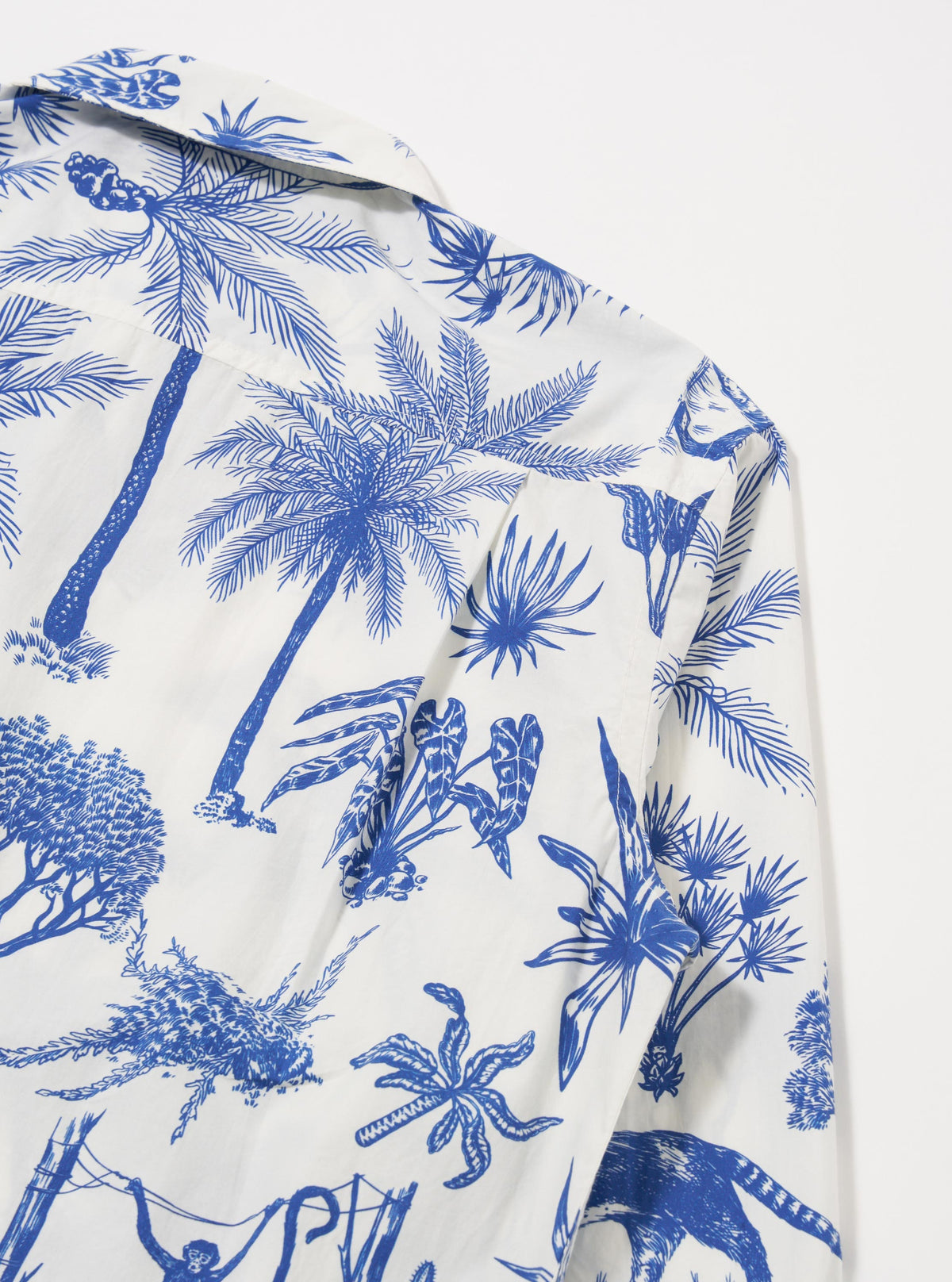 White Jungle Toile Poplin Fatigue Shirt