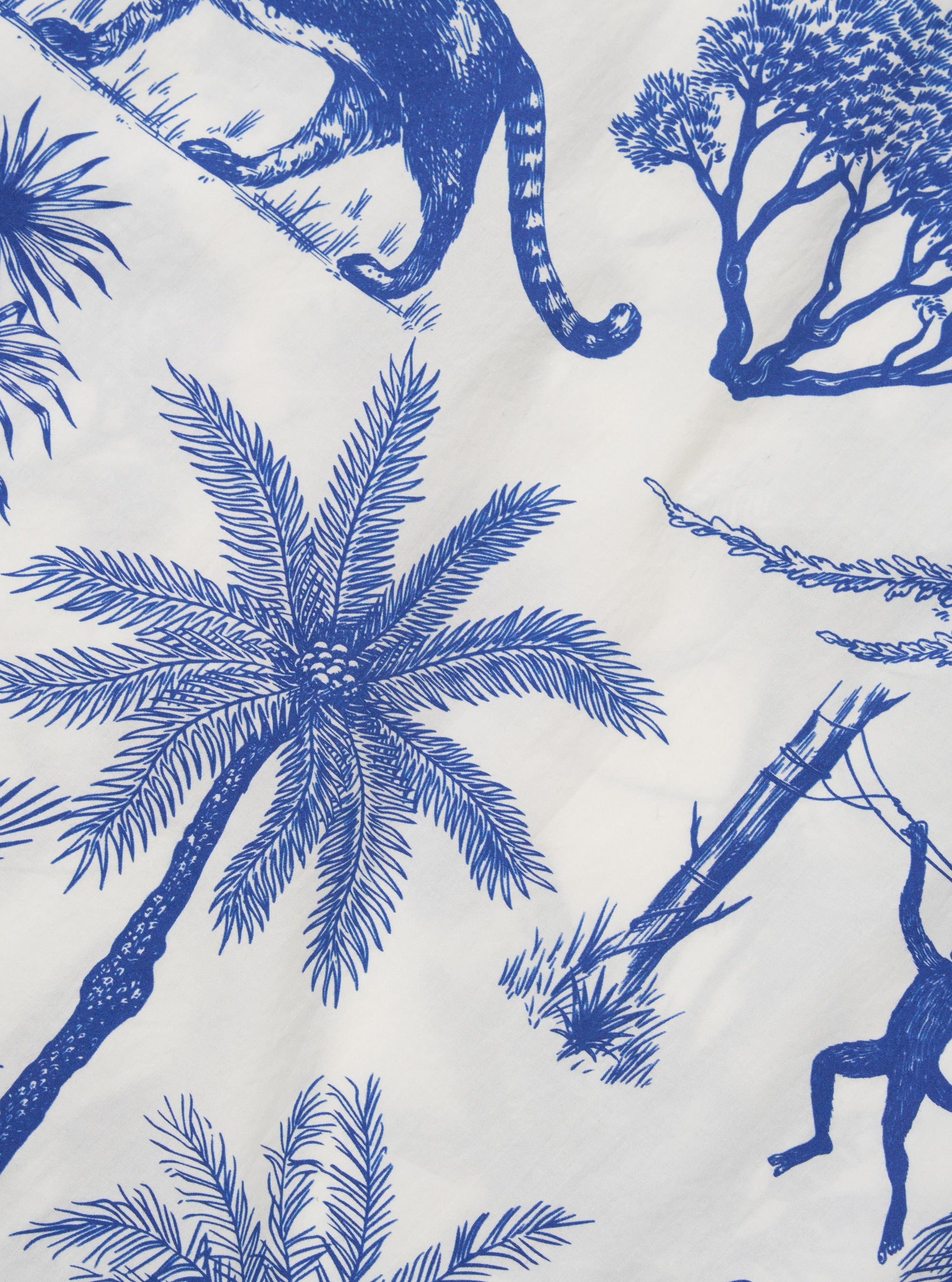 White Jungle Toile Poplin Fatigue Shirt