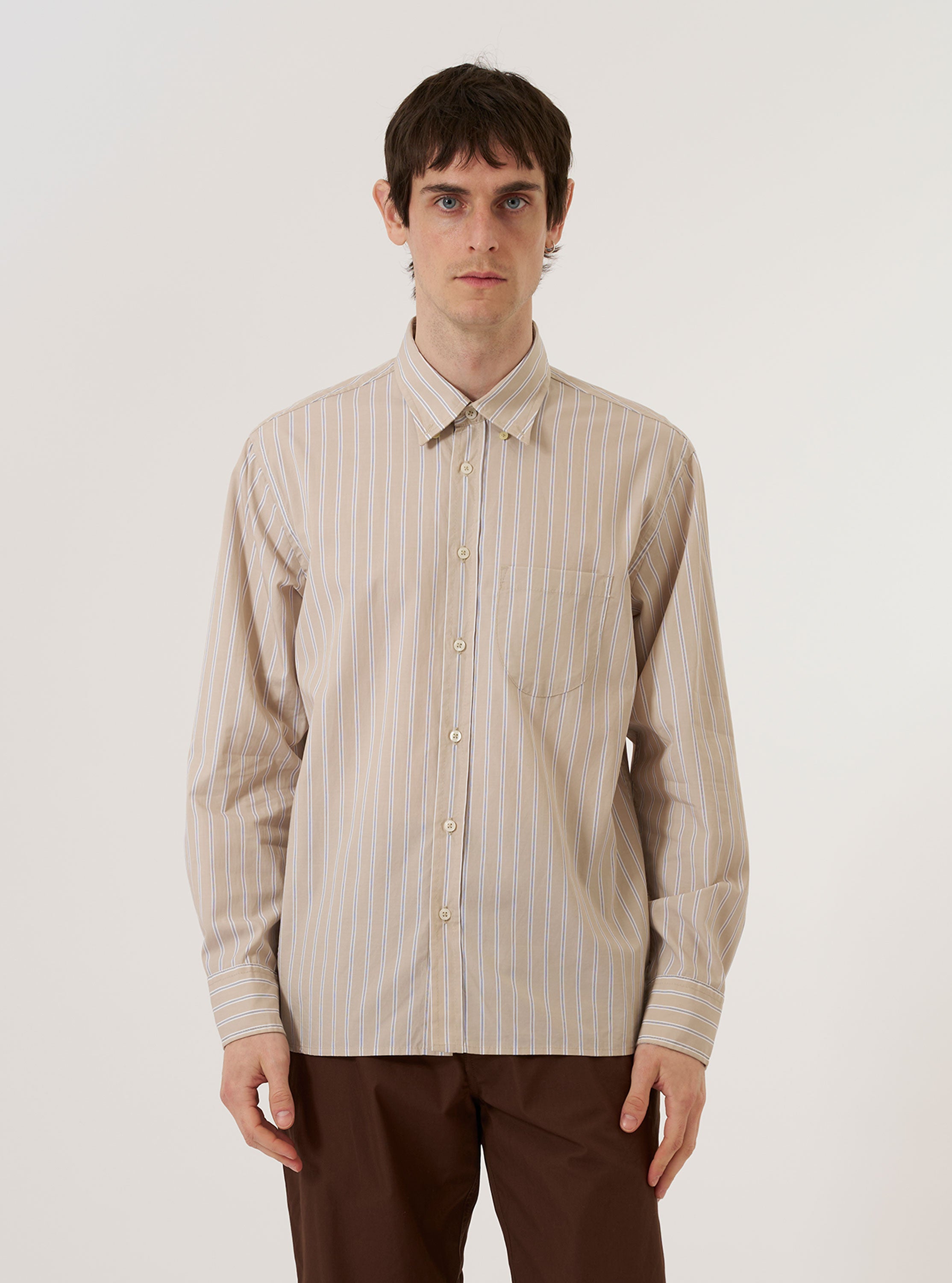 Men's Sand Urban Stripe Lazy Day Shirt – Universal Works
