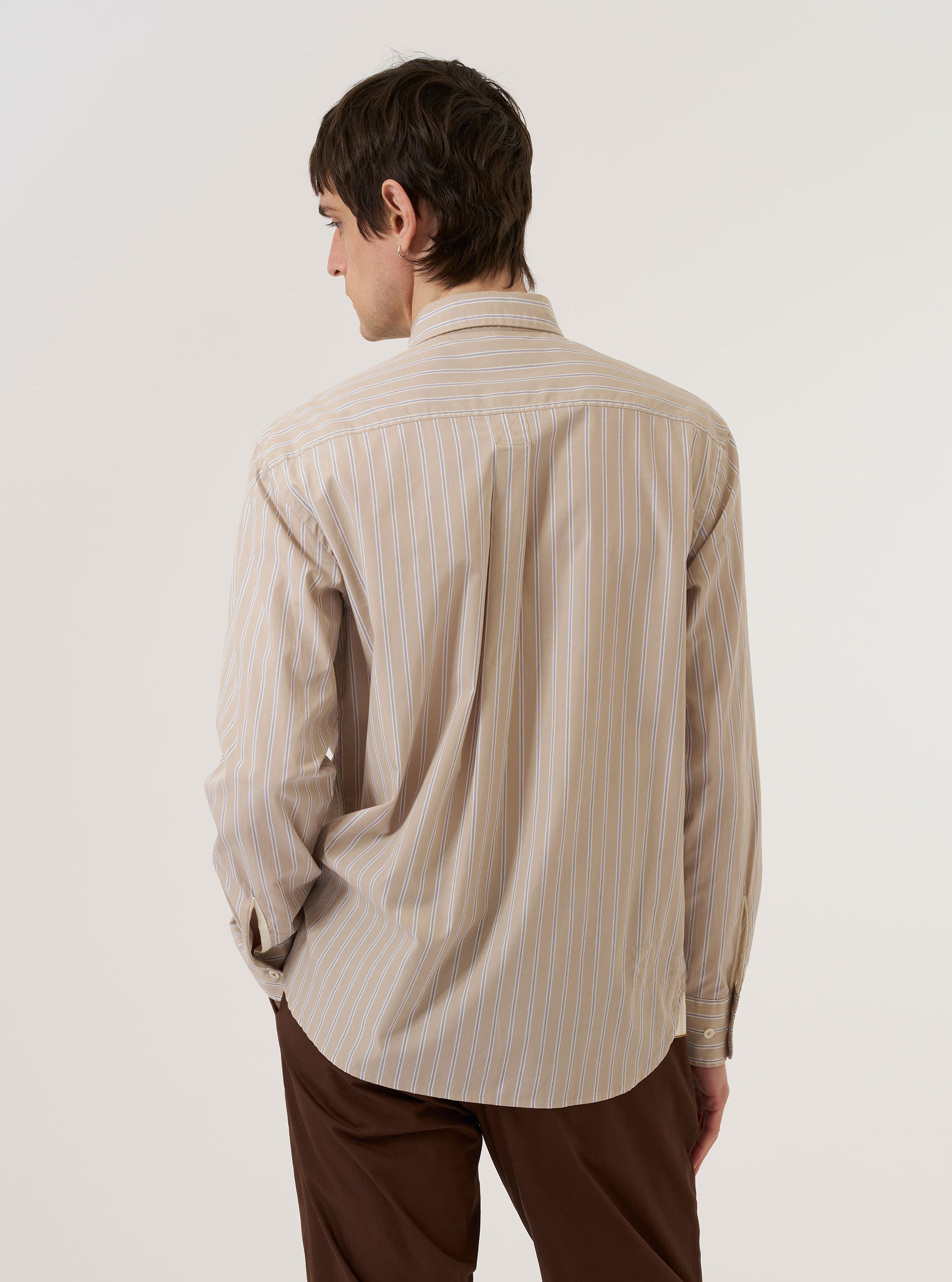sand dress shirt Proper Cloth Men's Sand Vintage Poplin Sawtooth Western Shirt