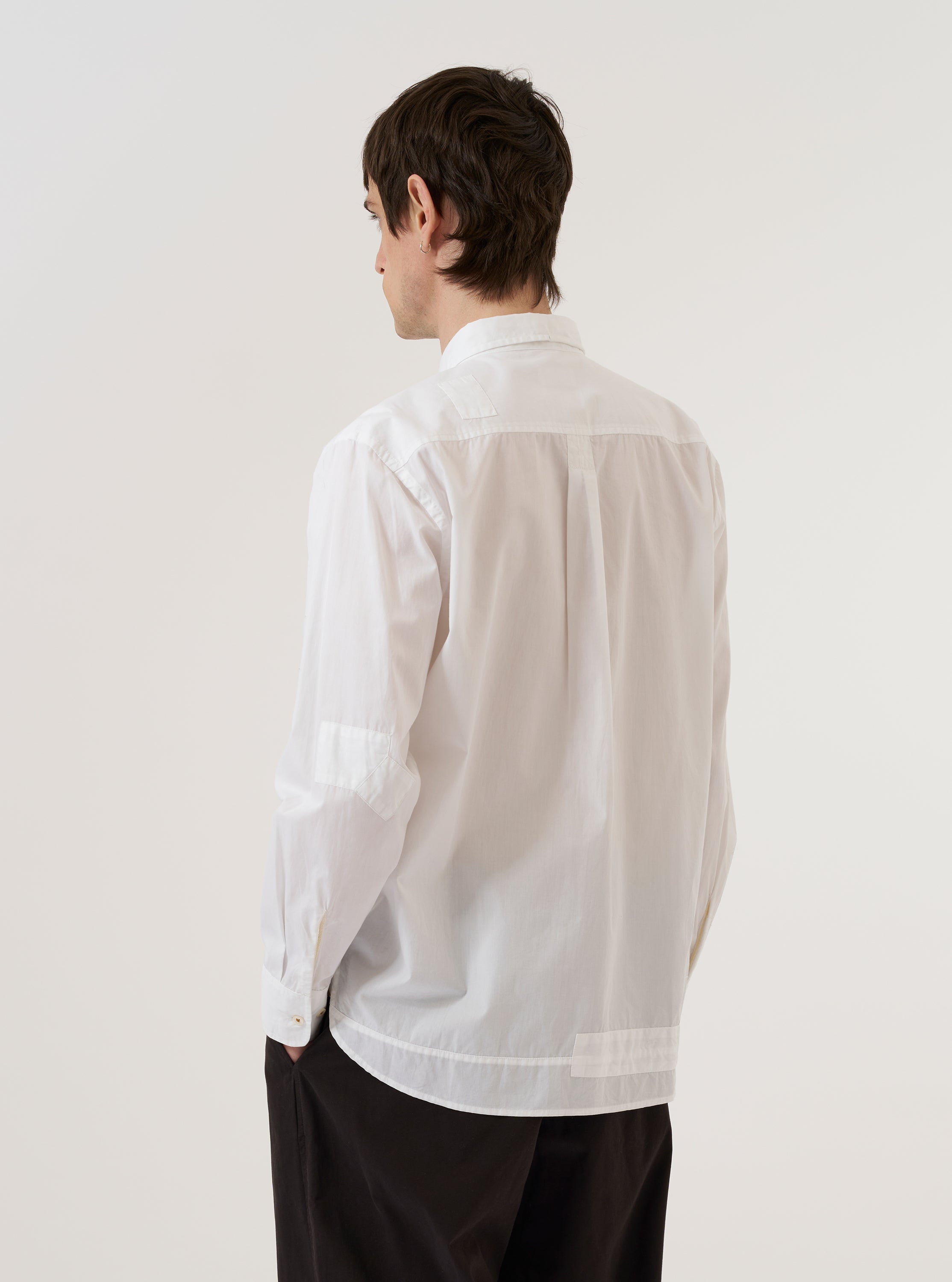 Men's White Poplin Patched Lazy Day Shirt – Universal Works