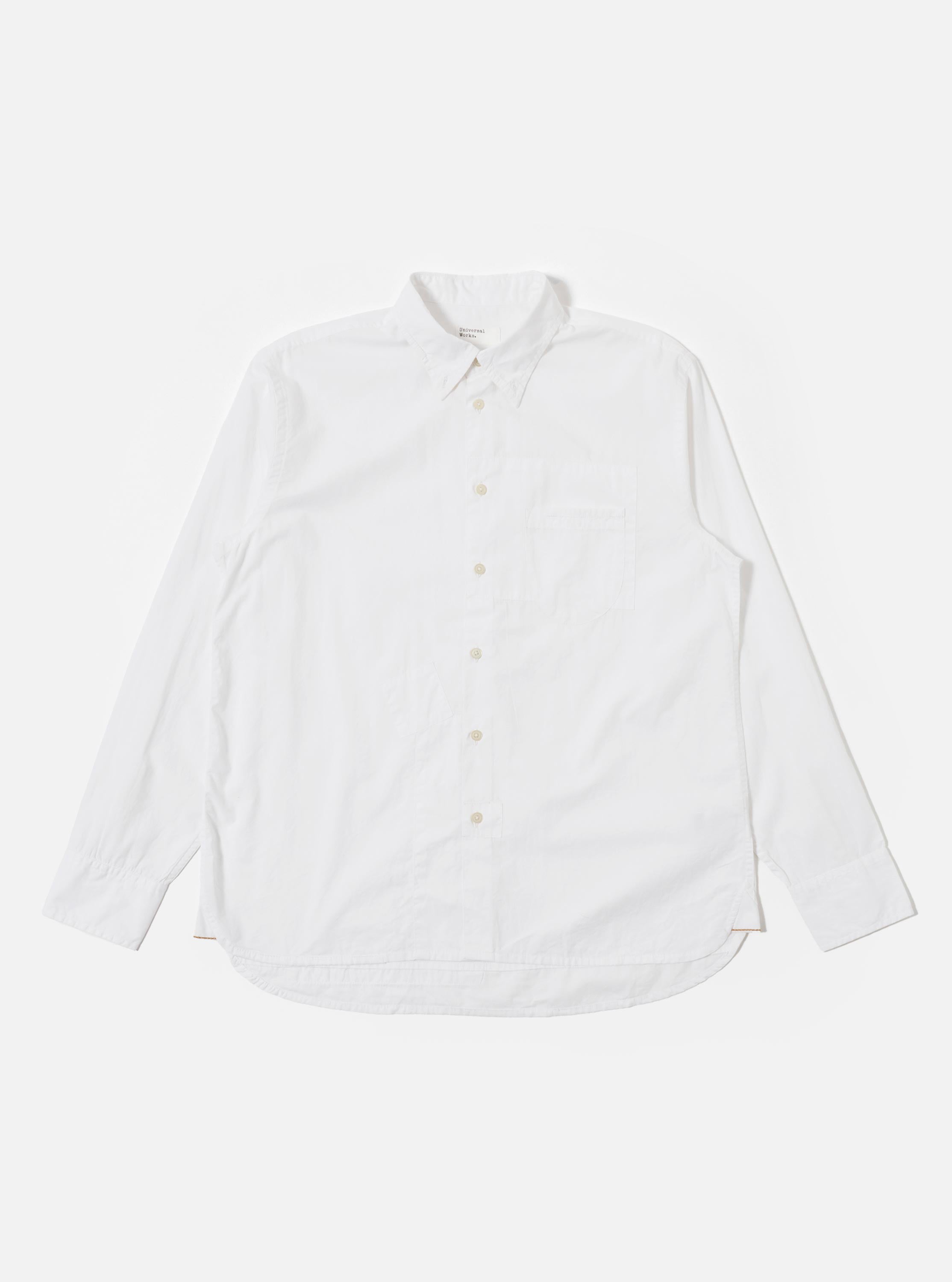 Men's White Poplin Patched Lazy Day Shirt – Universal Works