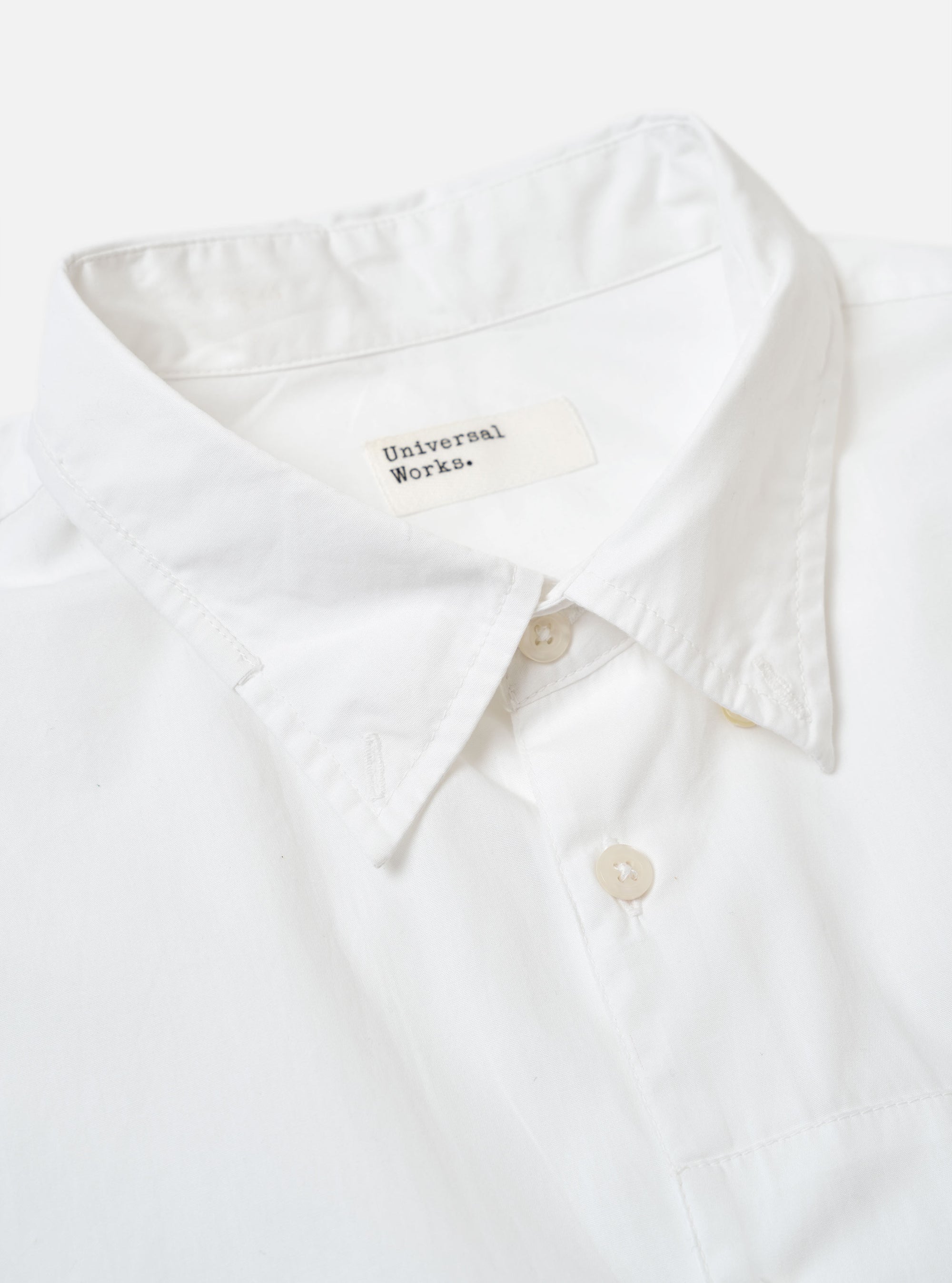 White Poplin Patched Lazy Day Shirt