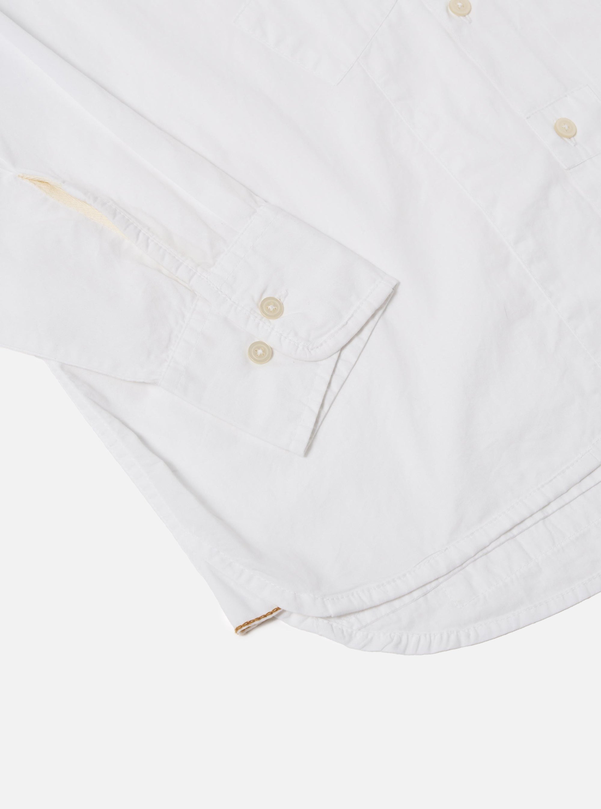 White Poplin Patched Lazy Day Shirt
