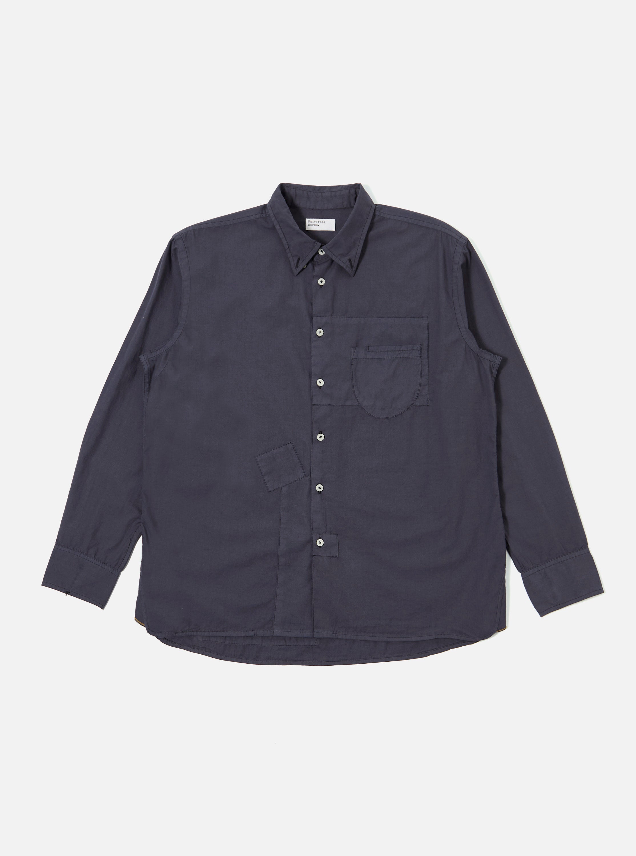 Men's Navy Poplin Patched Lazy Day Shirt – Universal Works