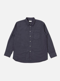 Navy Poplin Patched Lazy Day Shirt