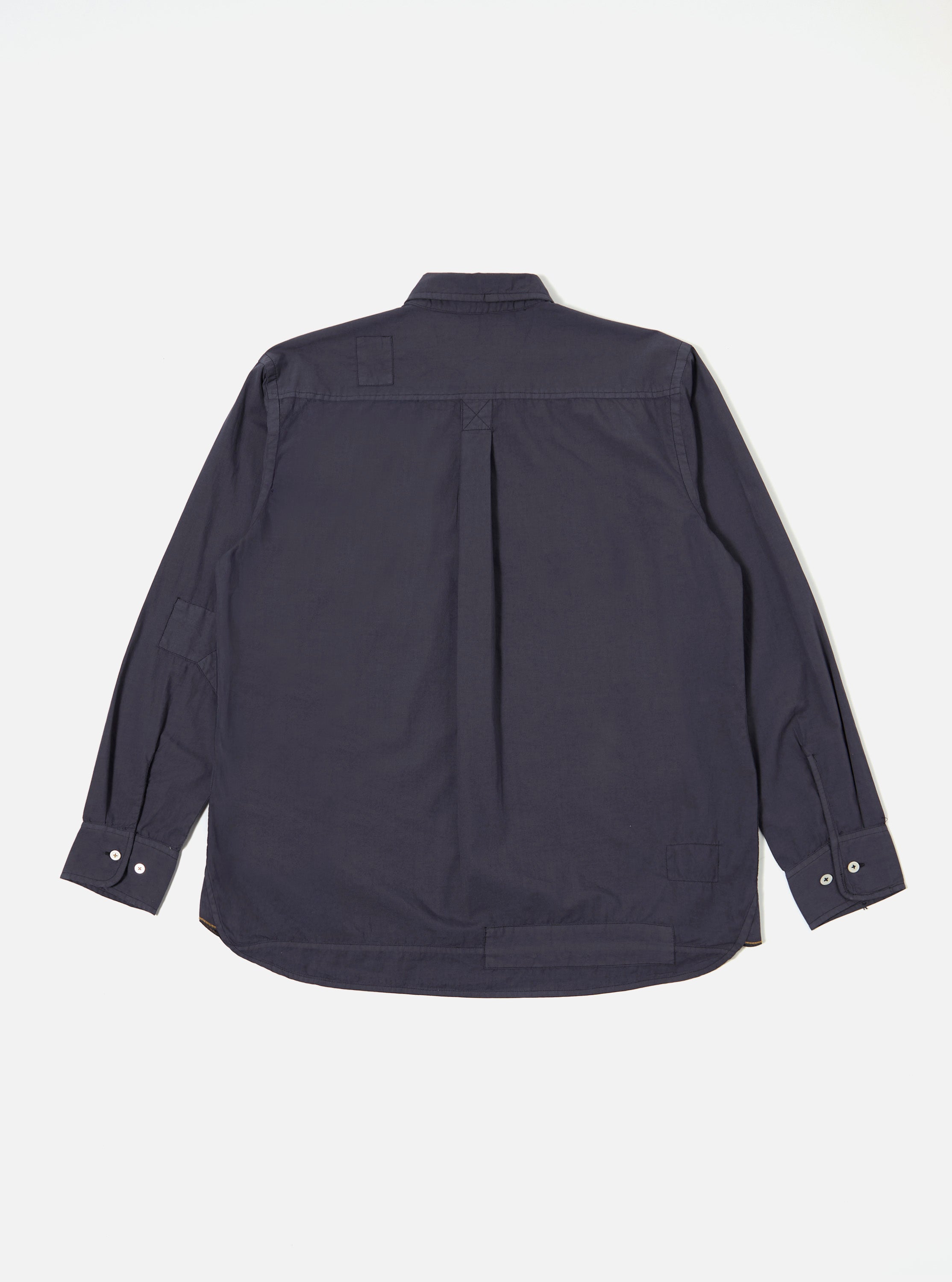 Men's Navy Poplin Patched Lazy Day Shirt – Universal Works