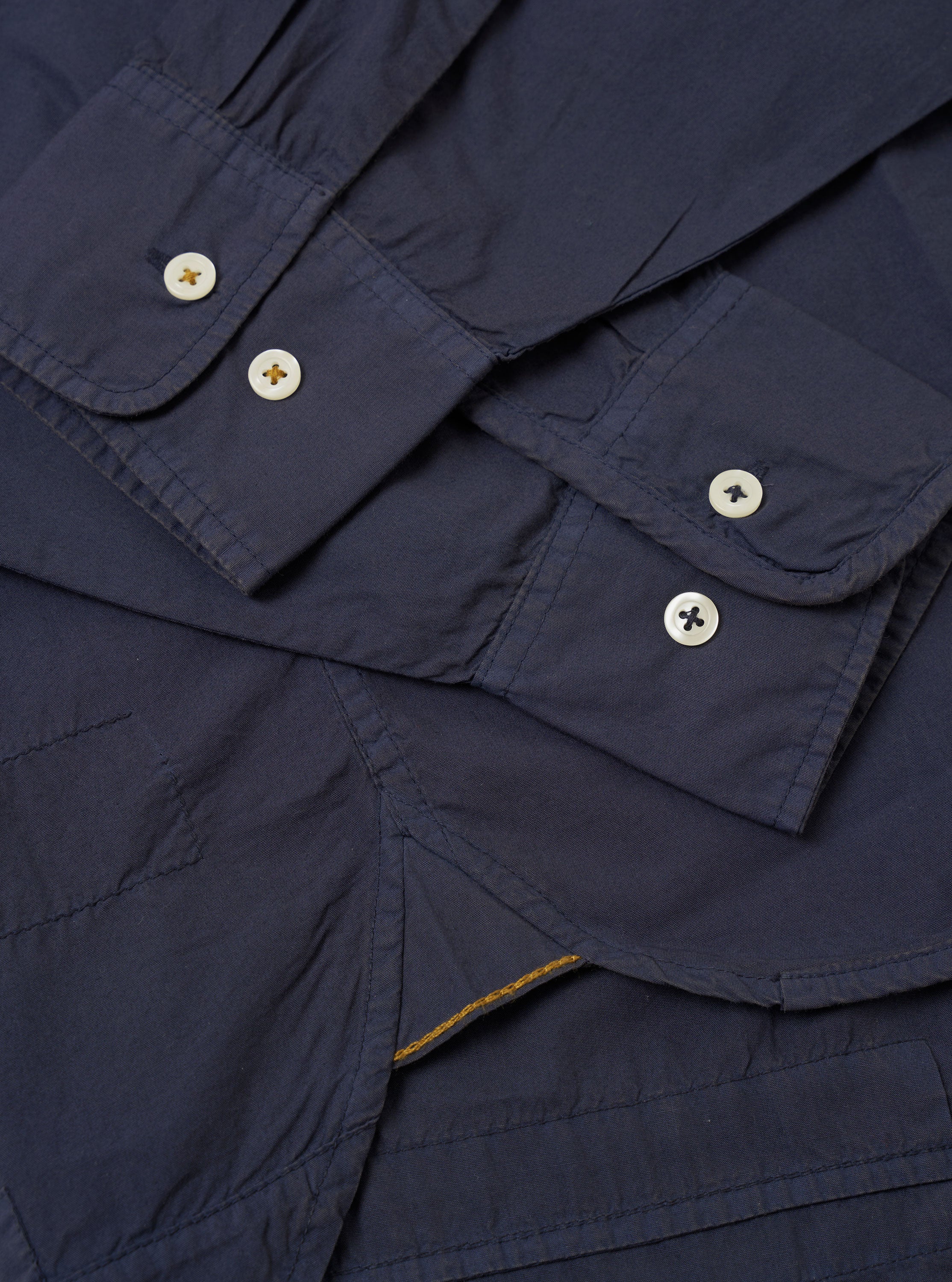 Men's Navy Poplin Patched Lazy Day Shirt – Universal Works