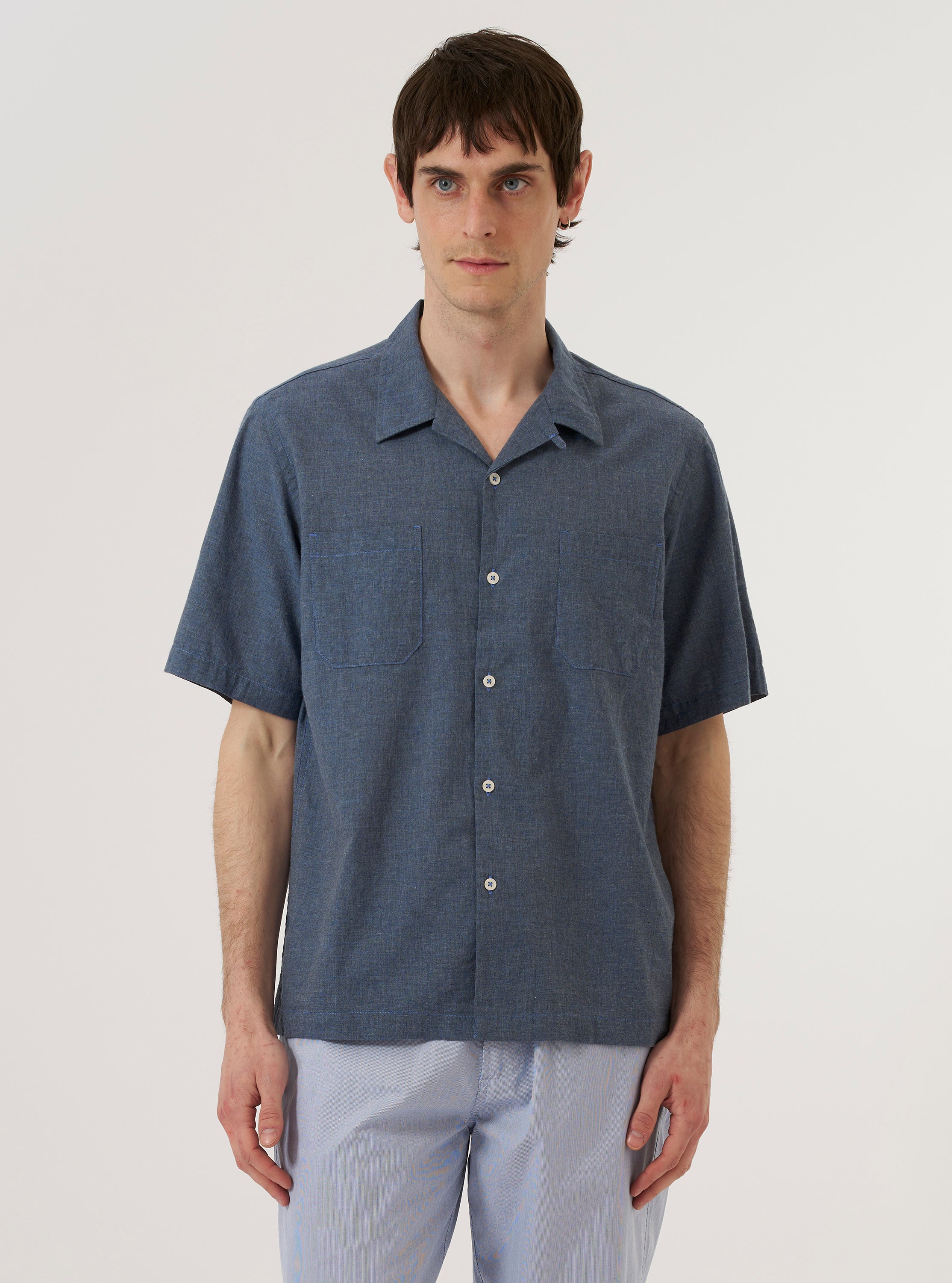 Men's Indigo Fine Organic Cotton Sal Road Shirt – Universal Works