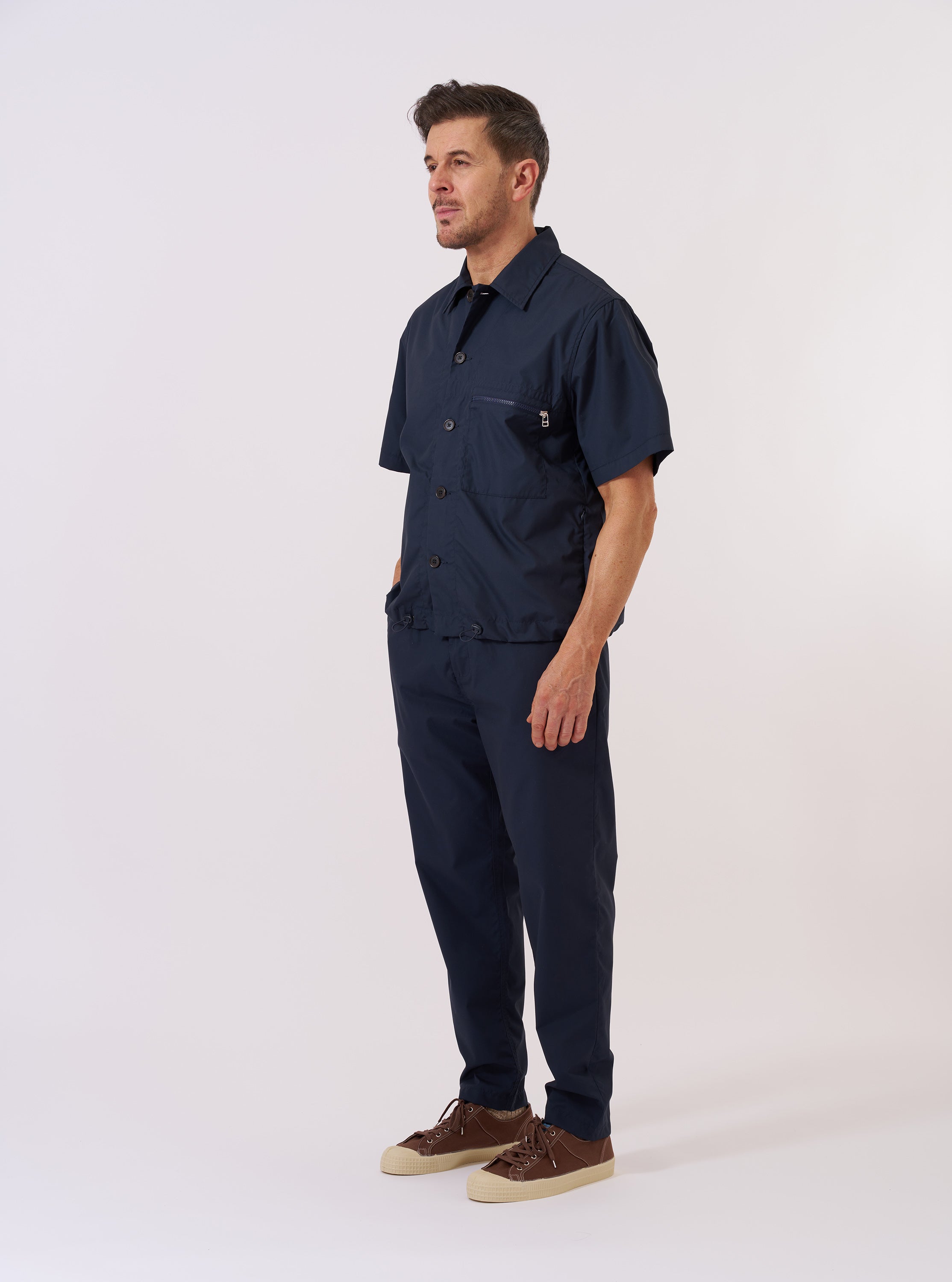Men's Navy Recycled Poly Tech Z Tech Overshirt – Universal Works