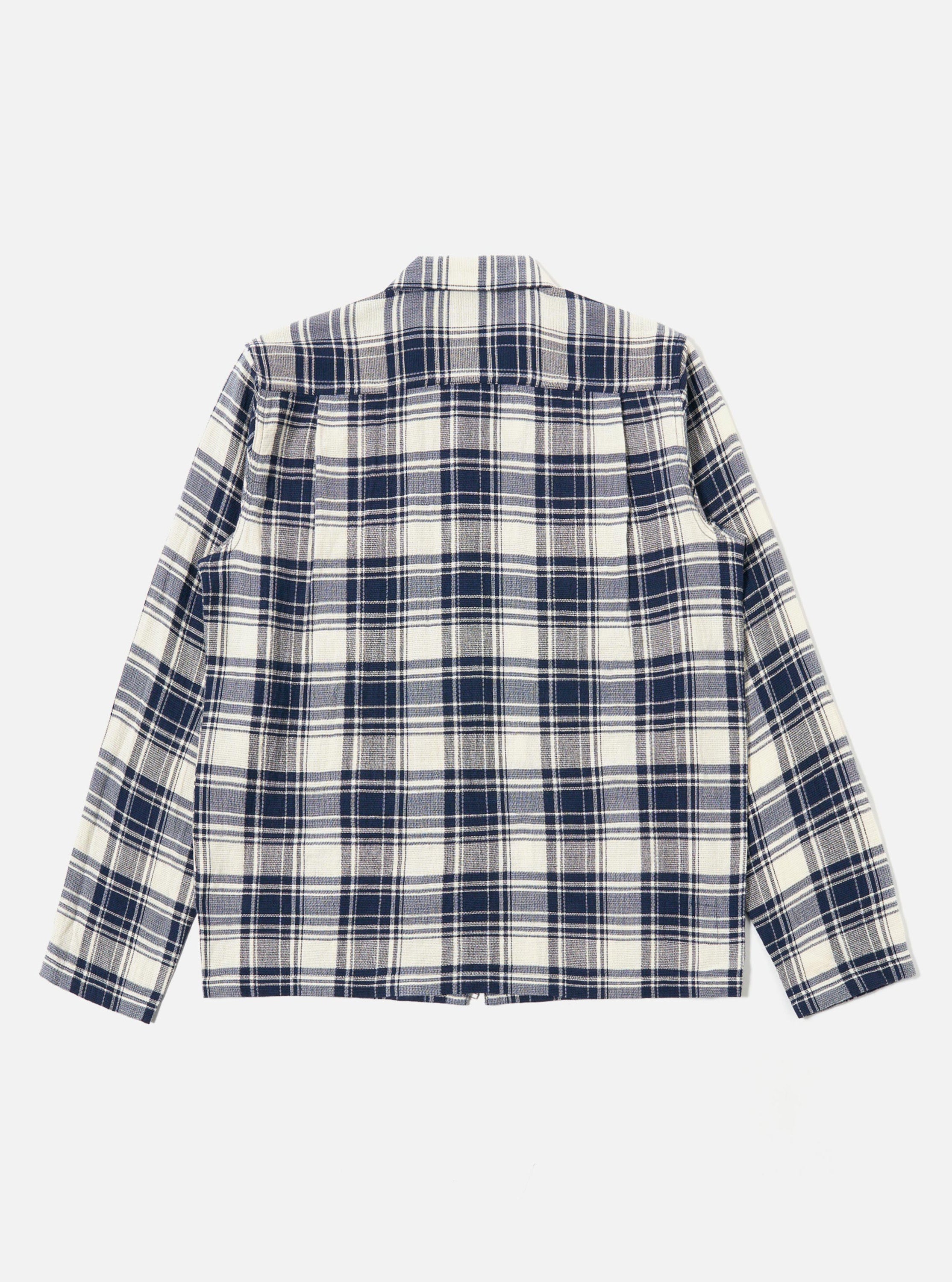 Men's Navy Texture Plaid Zip Shirt – Universal Works