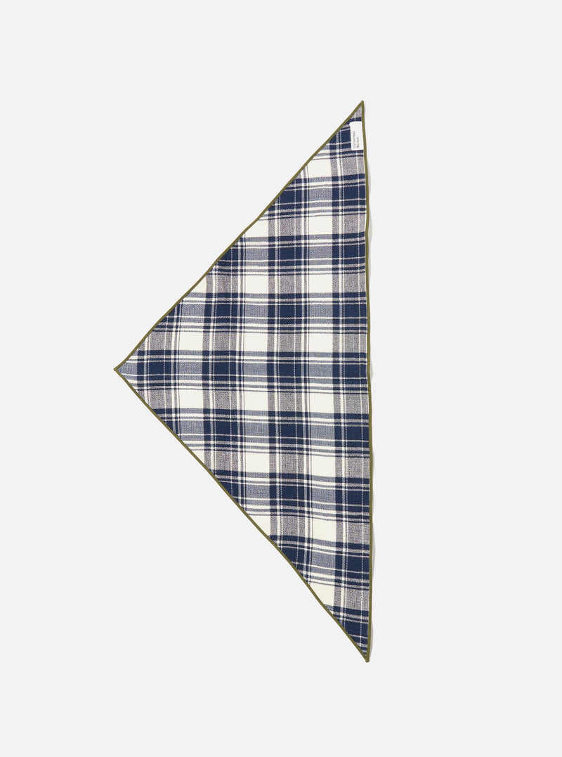 Navy Texture Plaid Scout Scarf