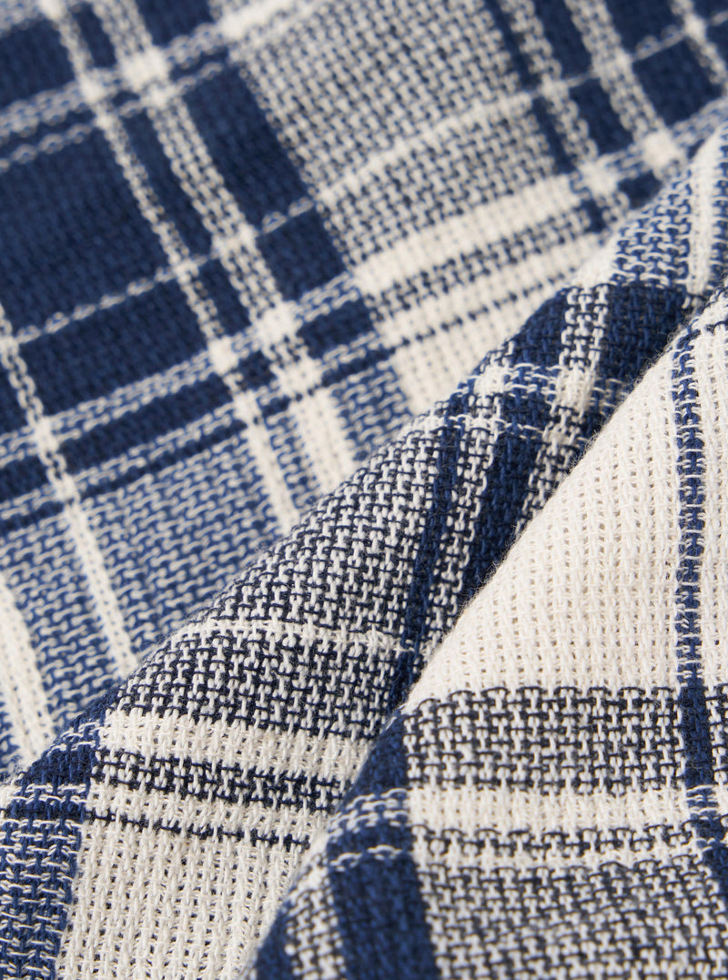 Navy Texture Plaid Scout Scarf