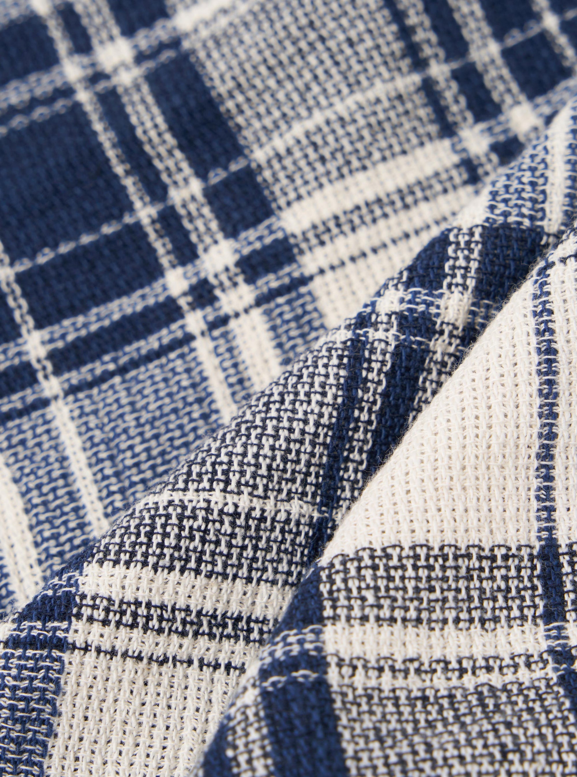 Navy Texture Plaid Scout Scarf