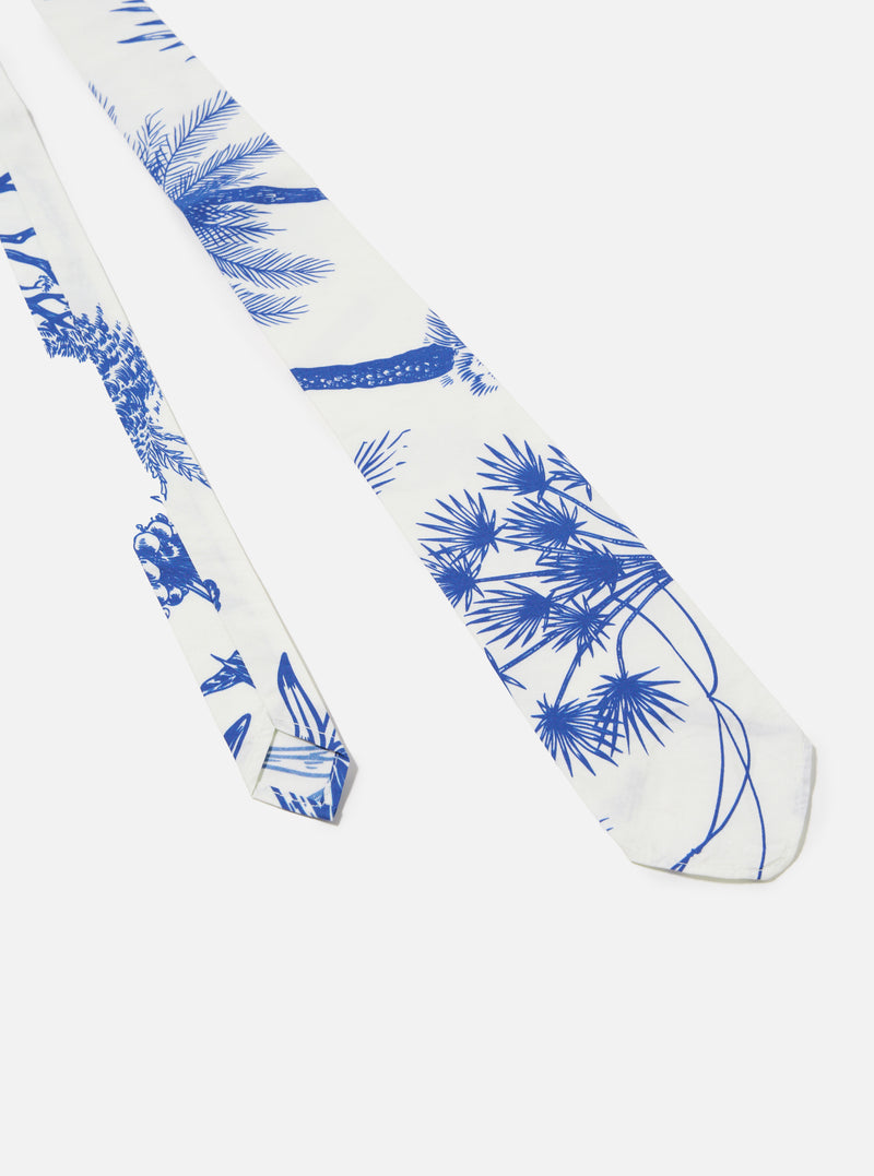 White Jungle Toile Poplin Tie