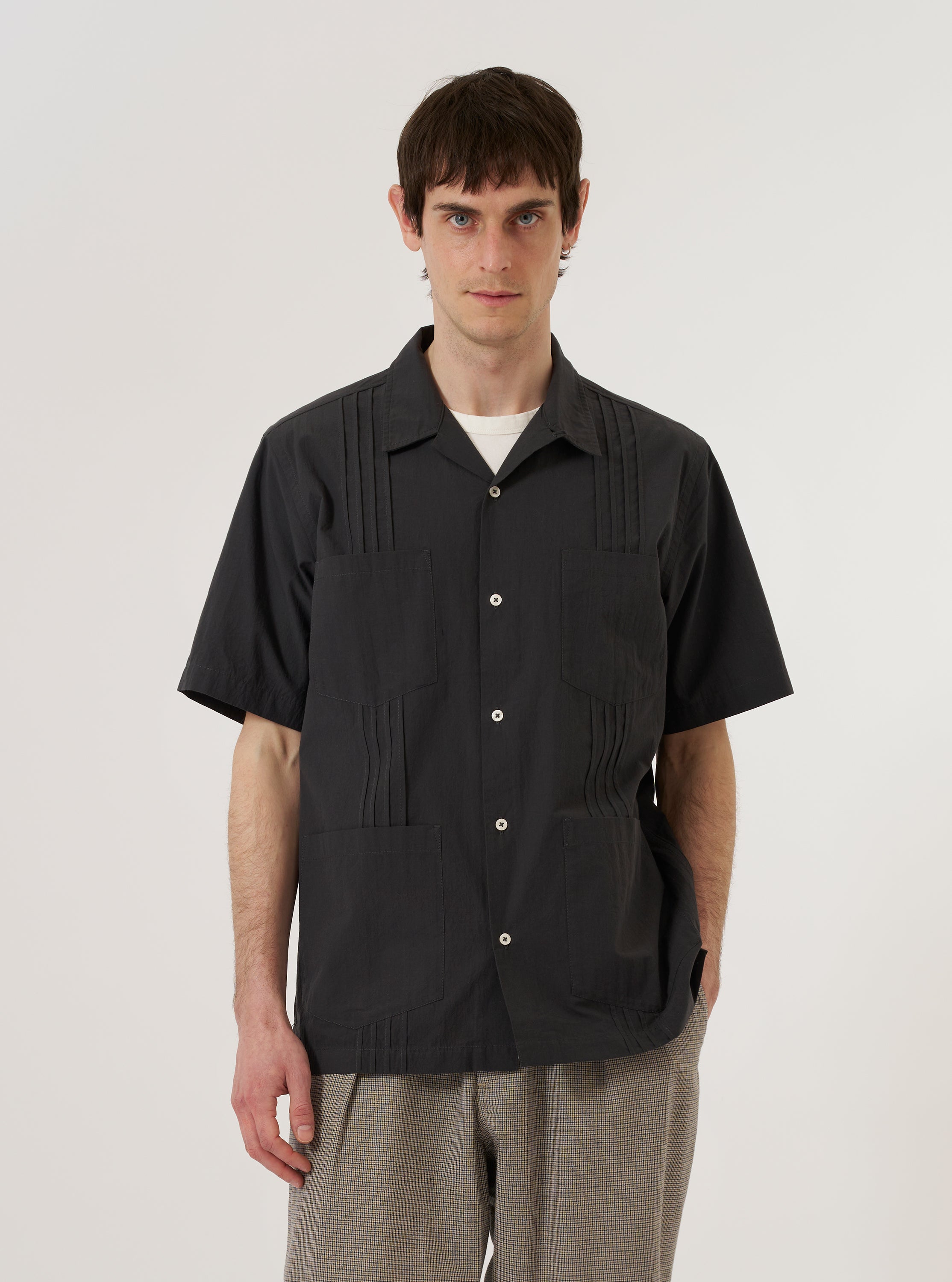 Men's Black Tech Cotton S/S Dwight Overshirt – Universal Works