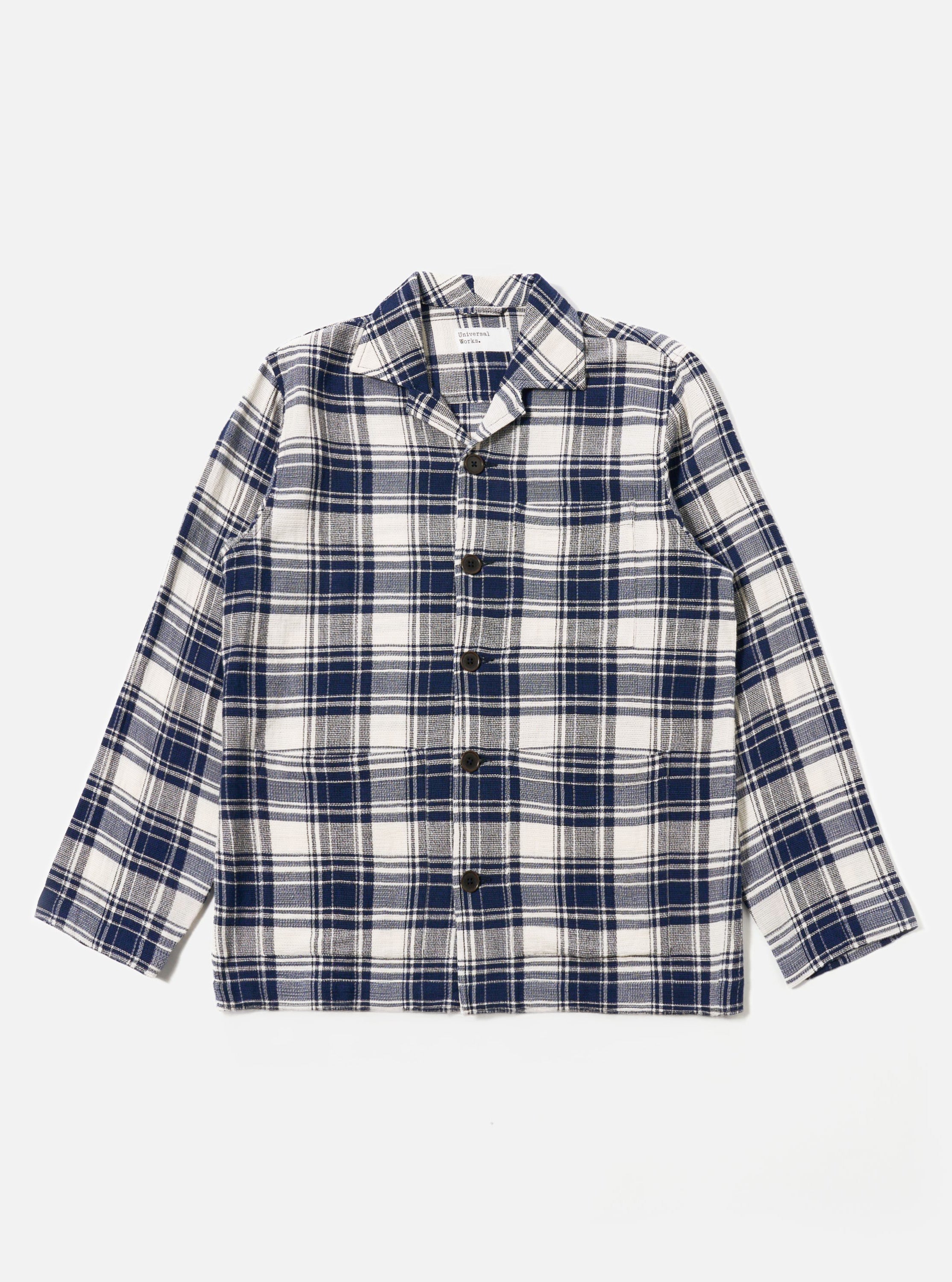 Men's Navy Texture Plaid Cancun Shirt Jacket – Universal Works