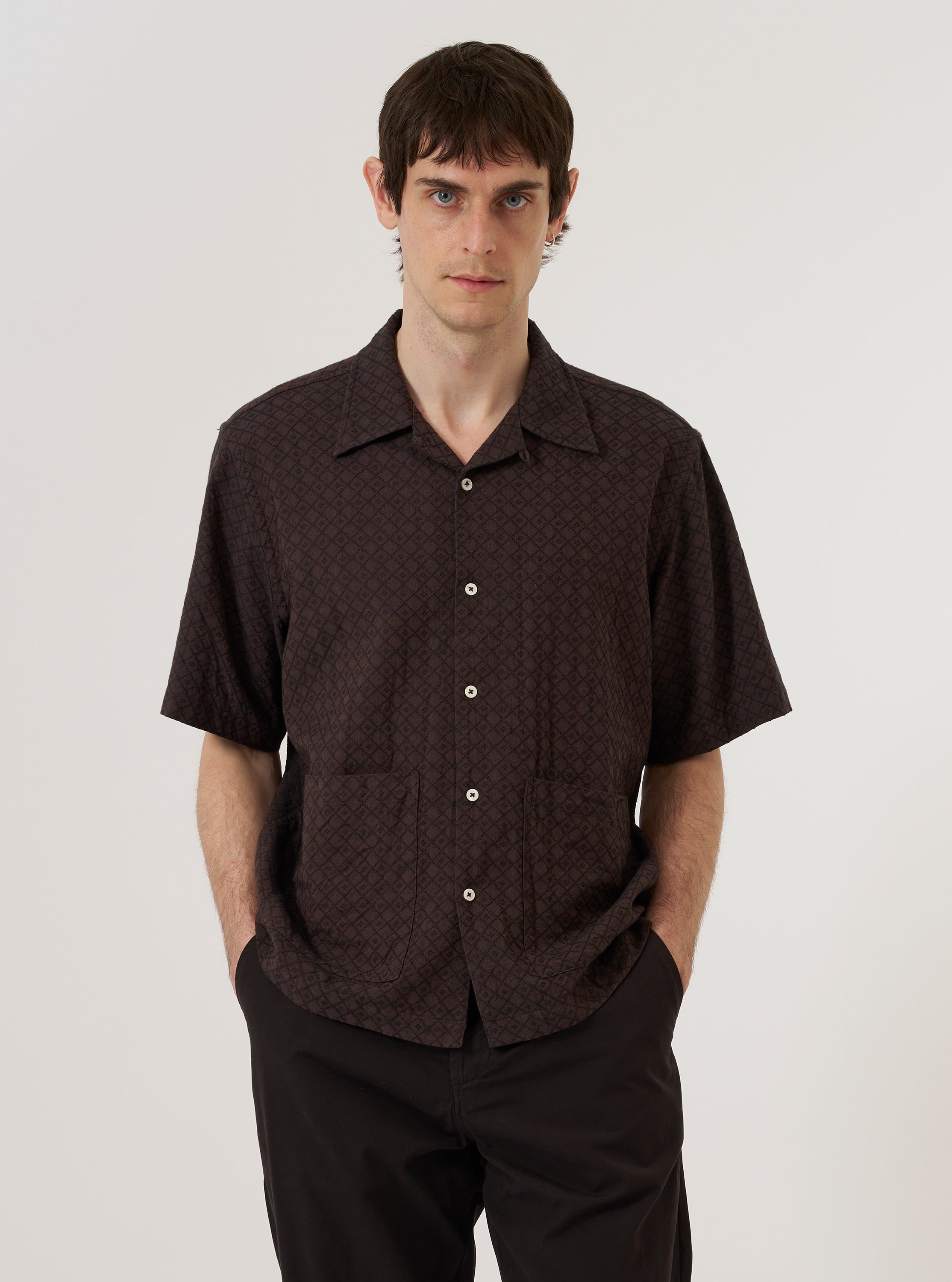 Men's Brown Diamond Dobby Deck Shirt – Universal Works