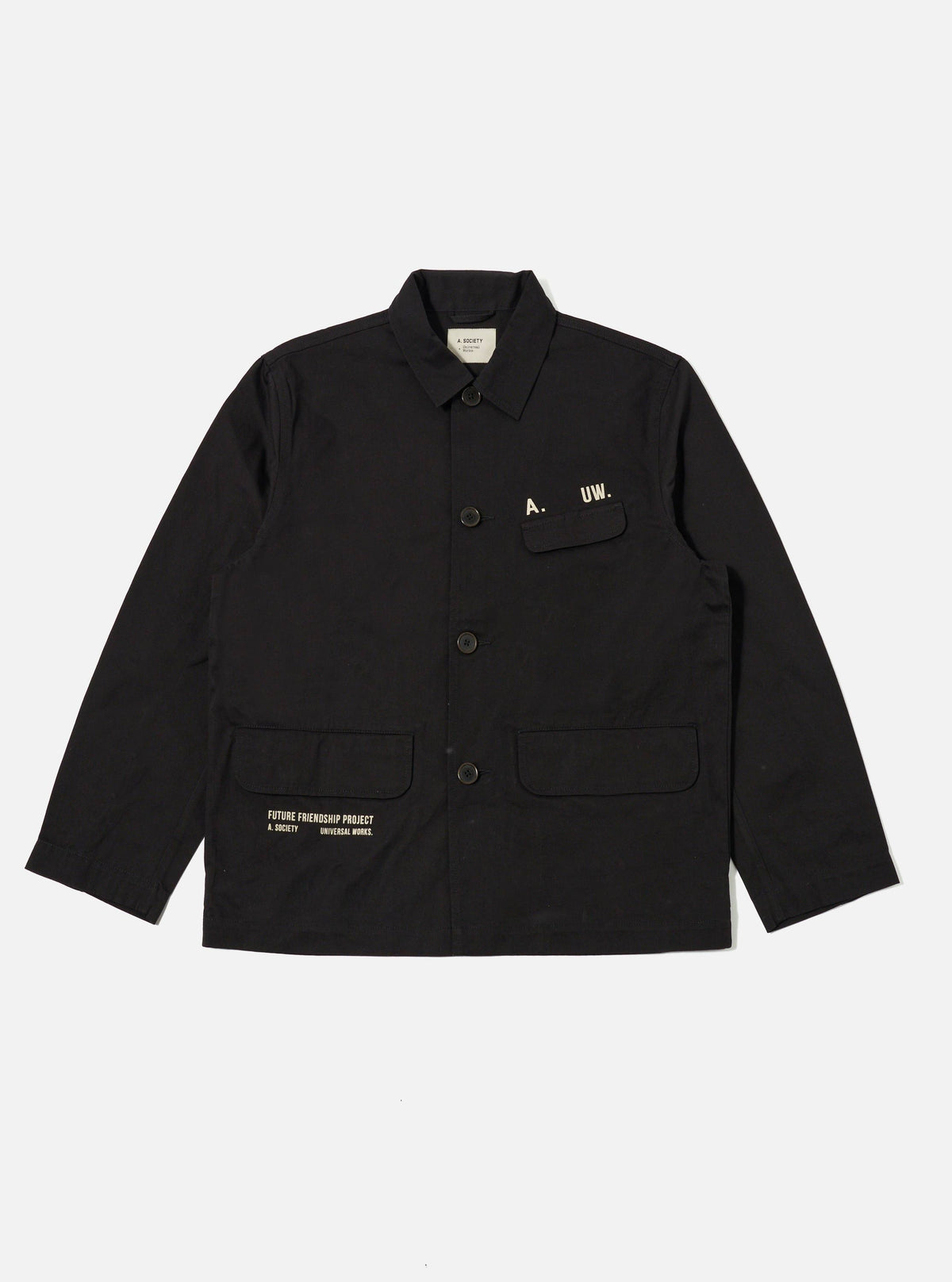 A. SOCIETY x Universal Works Black Twill Starline Jacket