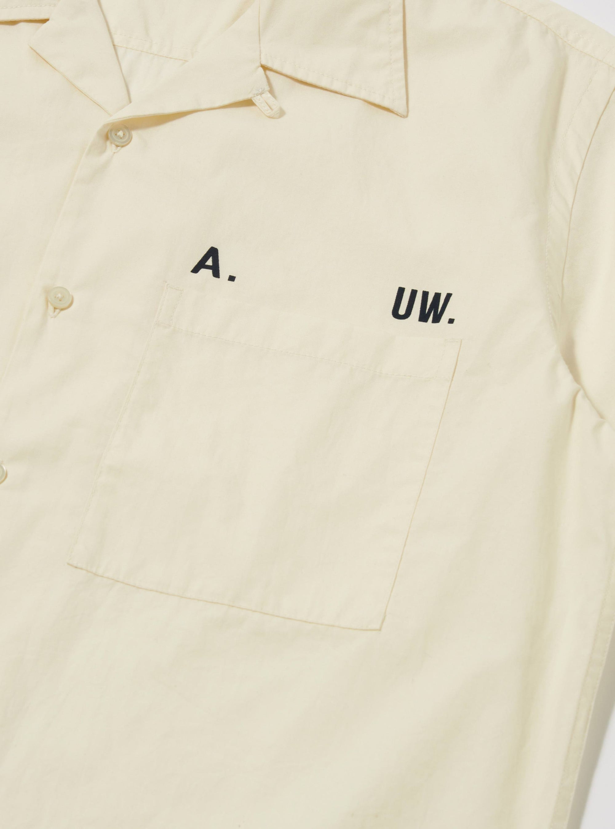 A. SOCIETY x Universal Works Ecru Broadcloth Camp Shirt