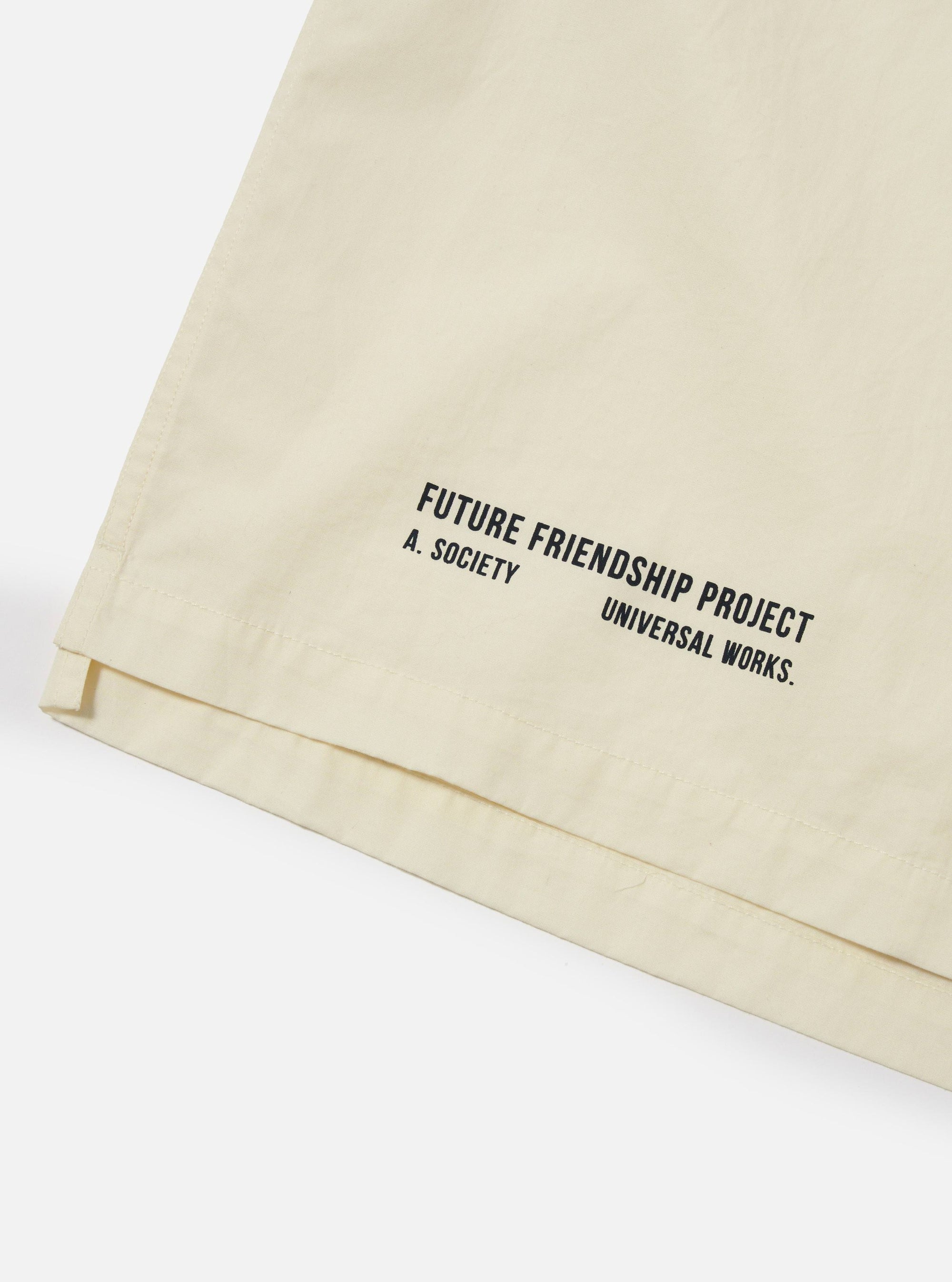 A. SOCIETY x Universal Works Ecru Broadcloth Camp Shirt