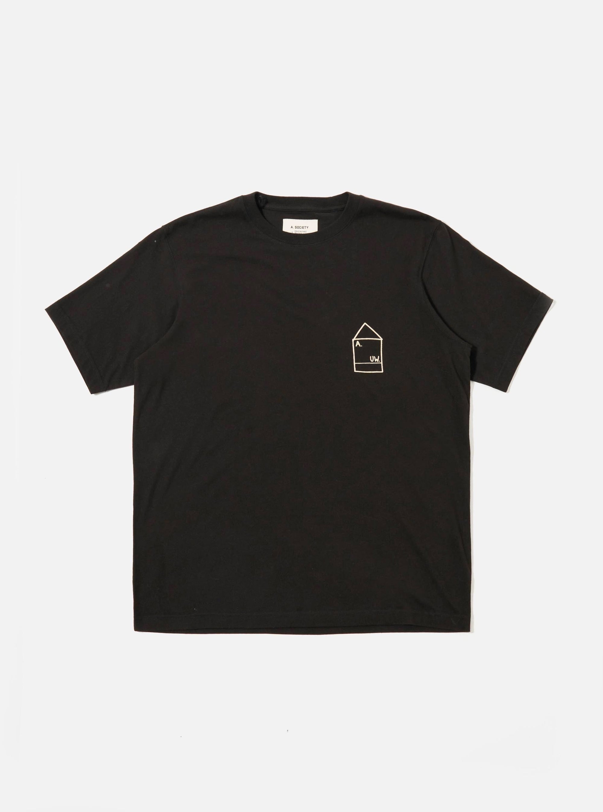 A. SOCIETY x Universal Works Black Single Jersey Print Tee
