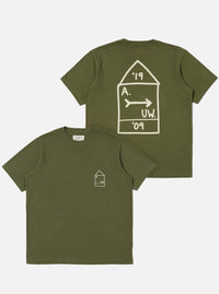 A. SOCIETY x Universal Works Olive Single Jersey Print Tee