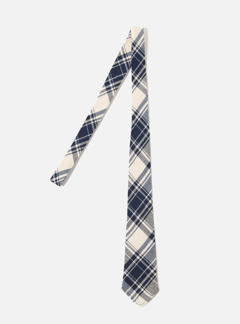 Navy Texture Plaid Tie