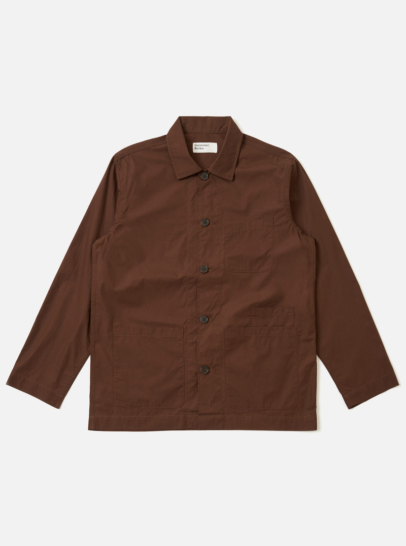 Brown Peached Poplin Bakers Overshirt
