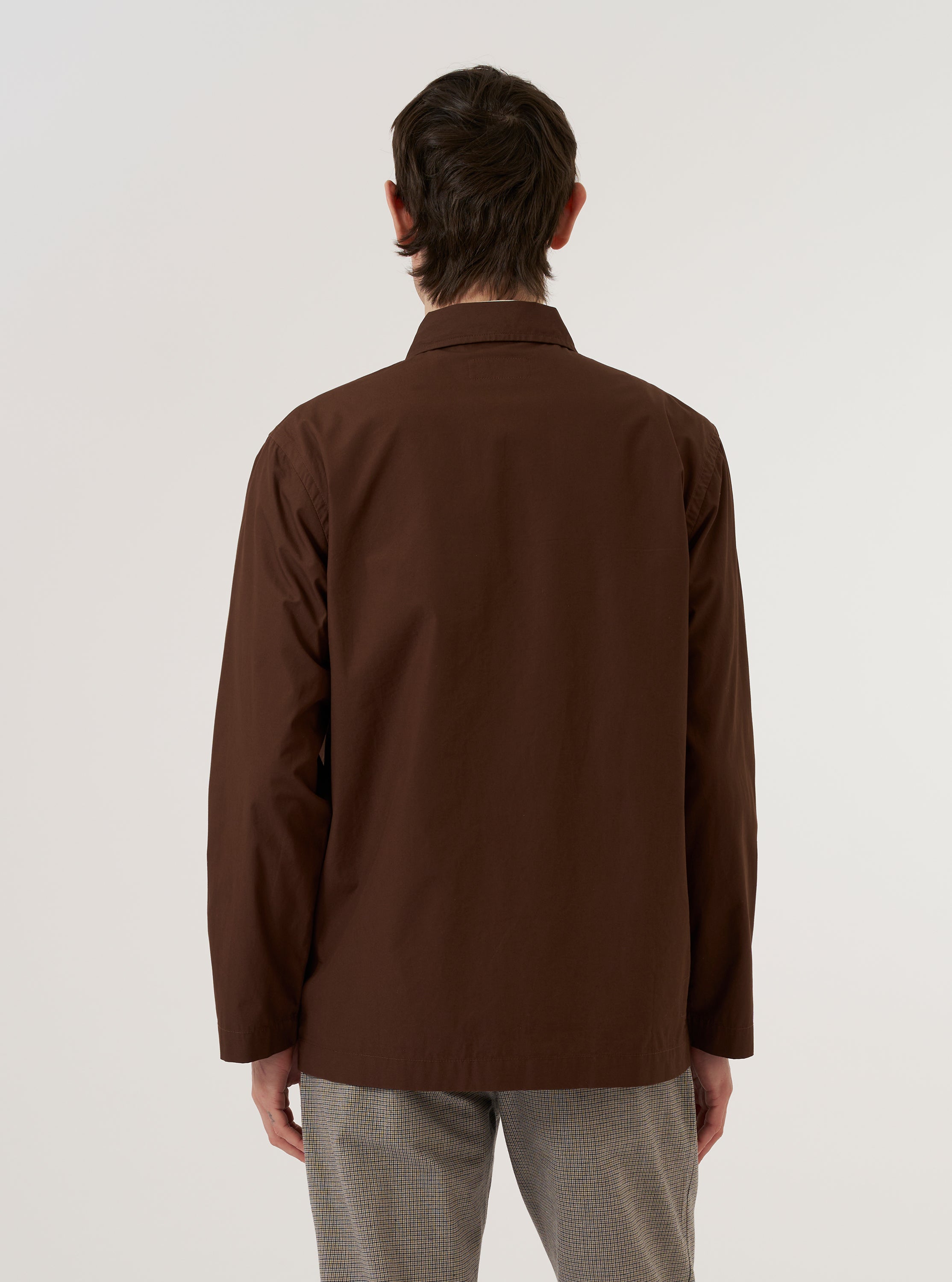 Men's Brown Peached Poplin Bakers Overshirt – Universal Works
