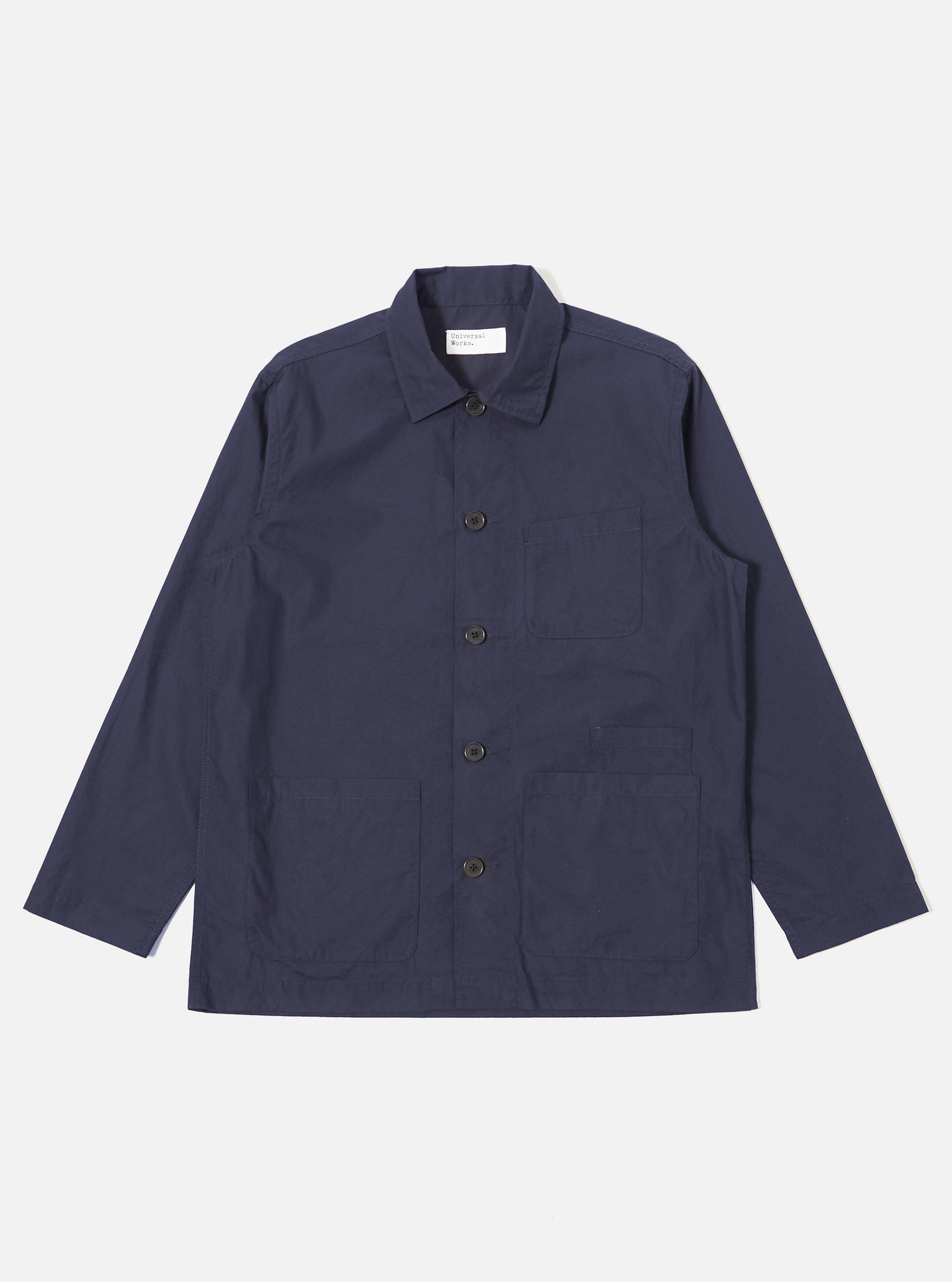 Men's Navy Poplin Bakers Overshirt – Universal Works