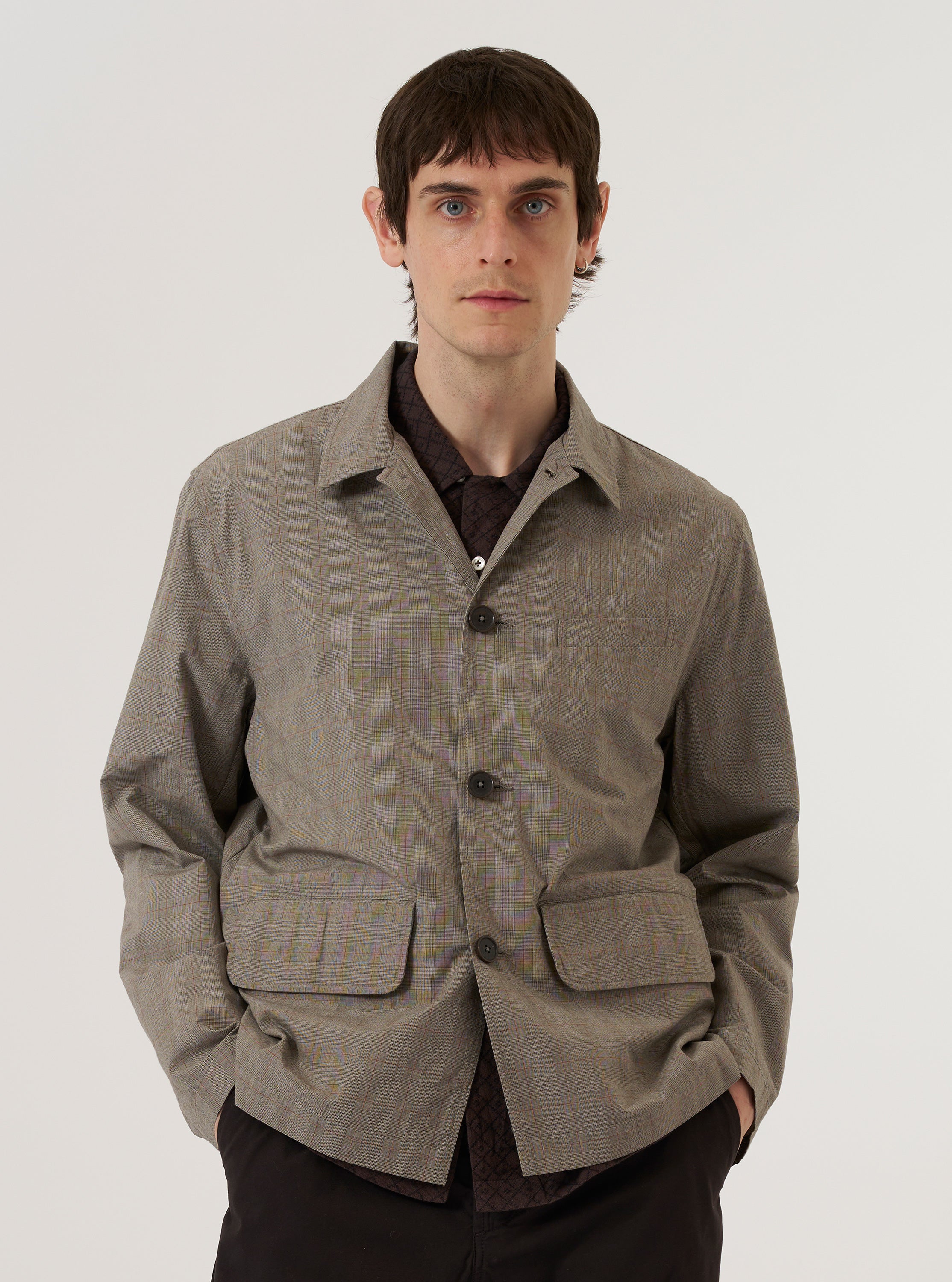 Men's Grey Brown Wales Glen Check Franck Jacket – Universal Works